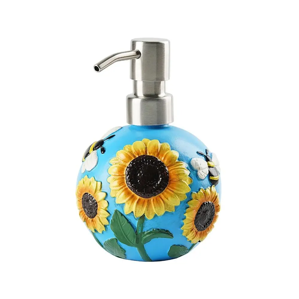 

Creative Lotion Bottle Retro Style Sunflower Bee Pattern Split Bottle Fillable Resin Hand Sanitizer Bottle Travel Hotels