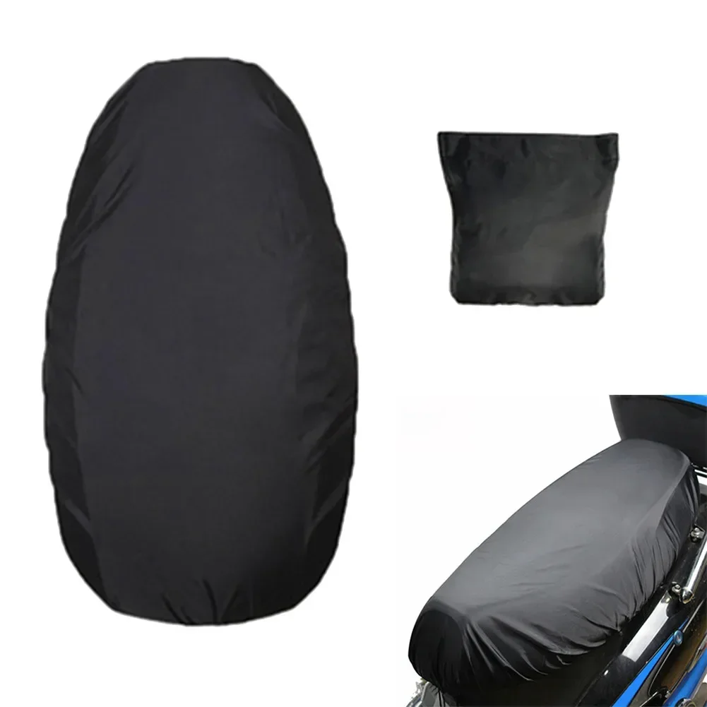 Funda para asiento de lluvia para motocicleta, funda Universal Flexible impermeable para sillín, color negro, 210D, polvo, UV, protección solar,