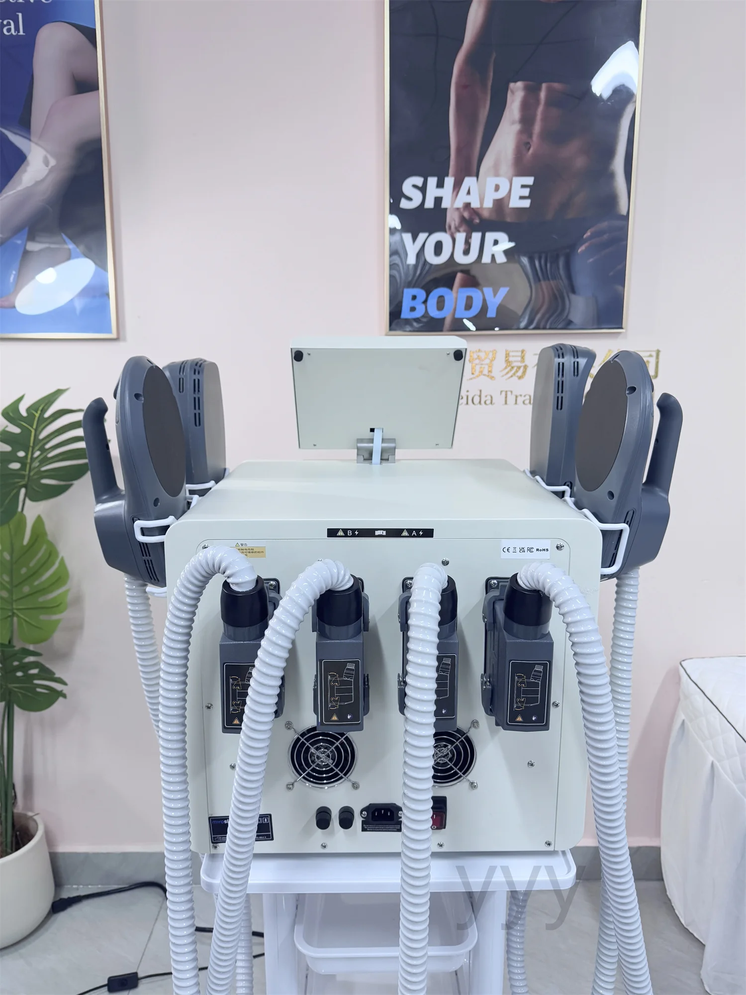 MYOslim 15T 6500W 200HZ HIEMT Body Sculpting Machine Fat Burn Muscle Tone High Intensity Electromagnetic Slimming Device