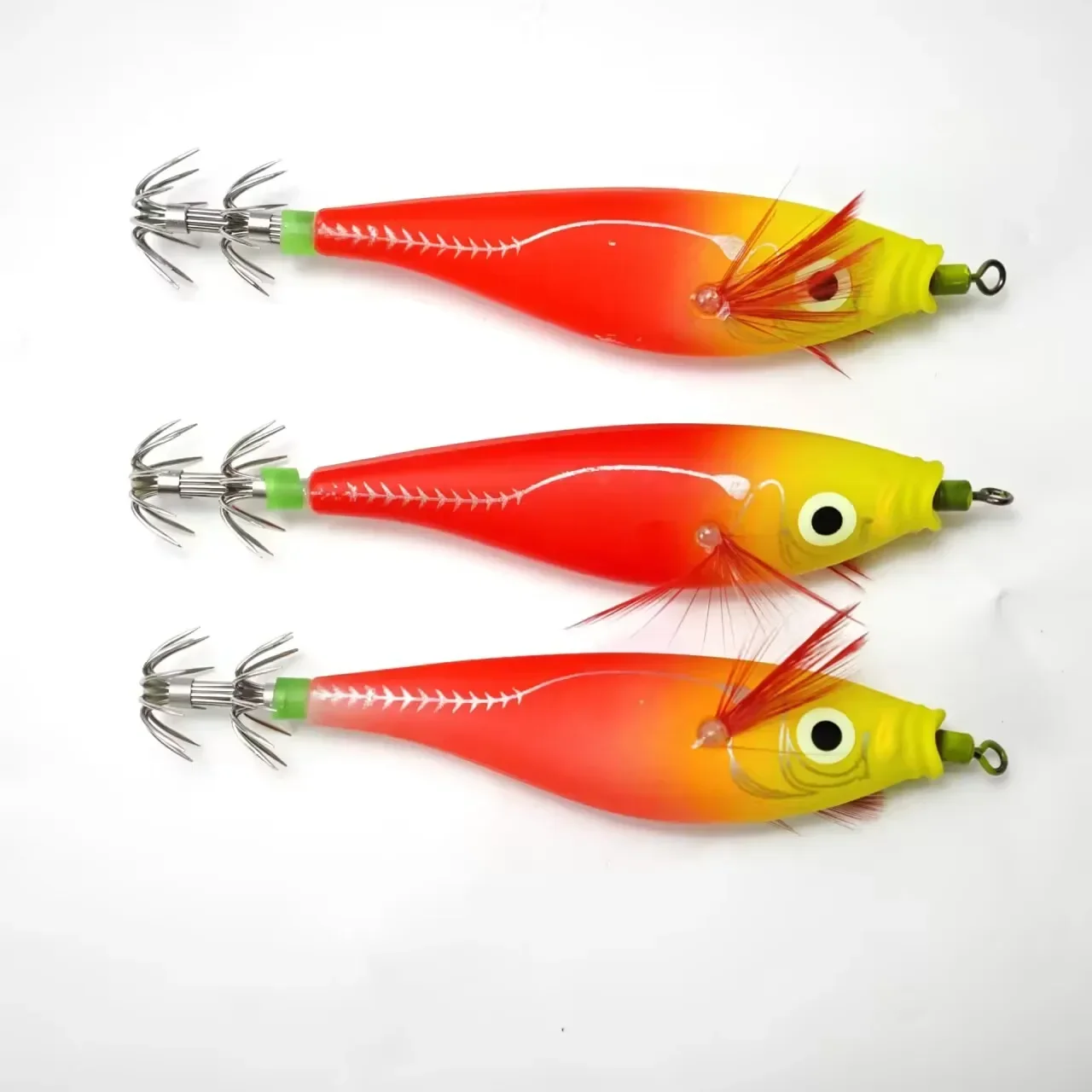 Leuchtender Tintenfisch-Jig 19 Stück 10cm Haken Salzwasser Leuchtende Garnelen-Angelköder Tintenfisch-Angelzubehör Garnelen-Köder – Detail 3