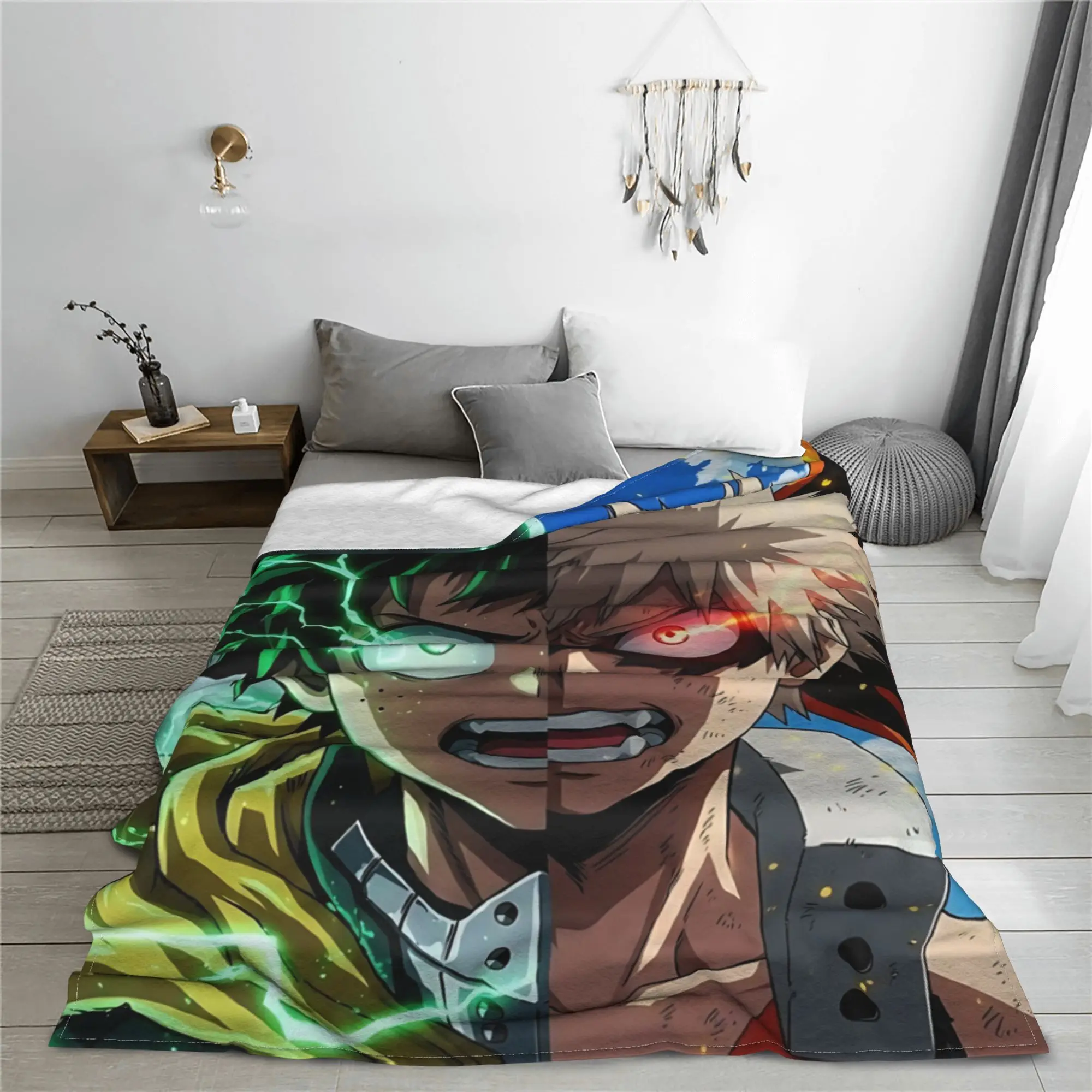 1PC Home Izuku Midoriya Blanket Throw Blanket  Novelty Warm Blanket All Season Gift