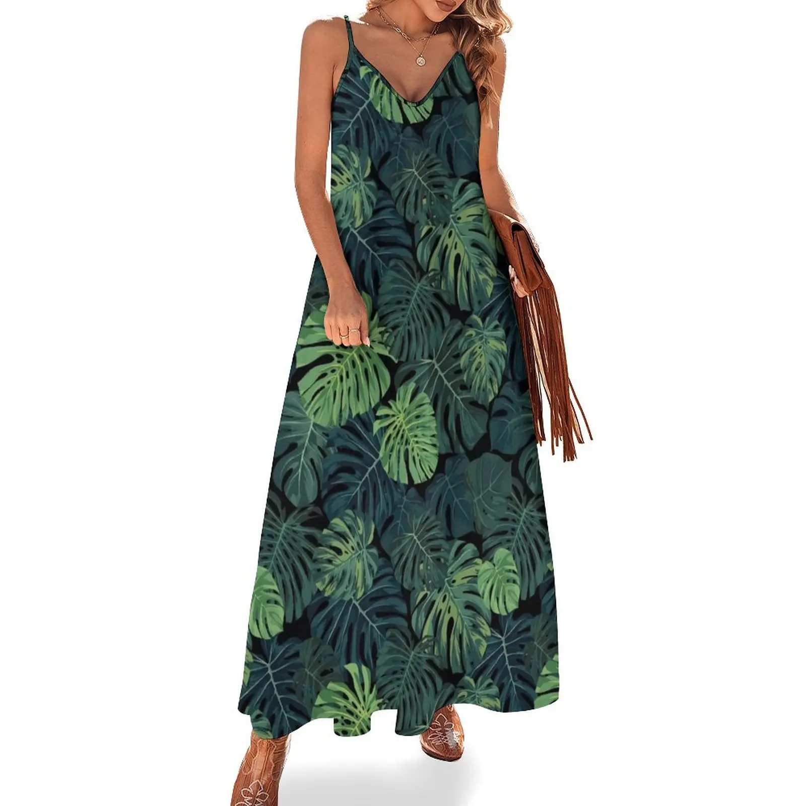 

Monstera leaves Sleeveless Dress summer dress woman 2025 women's clothing summer 2025 novelties women's summer jumpsuit