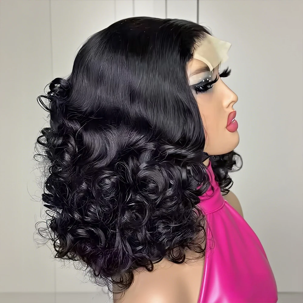 

Парик из натуральных волос 13x4 13x6 HD Lace Front с эффектом Body Wave, без клея, предварительно нарезанный, короткий боб, для чернокожих женщин, готовый к носке