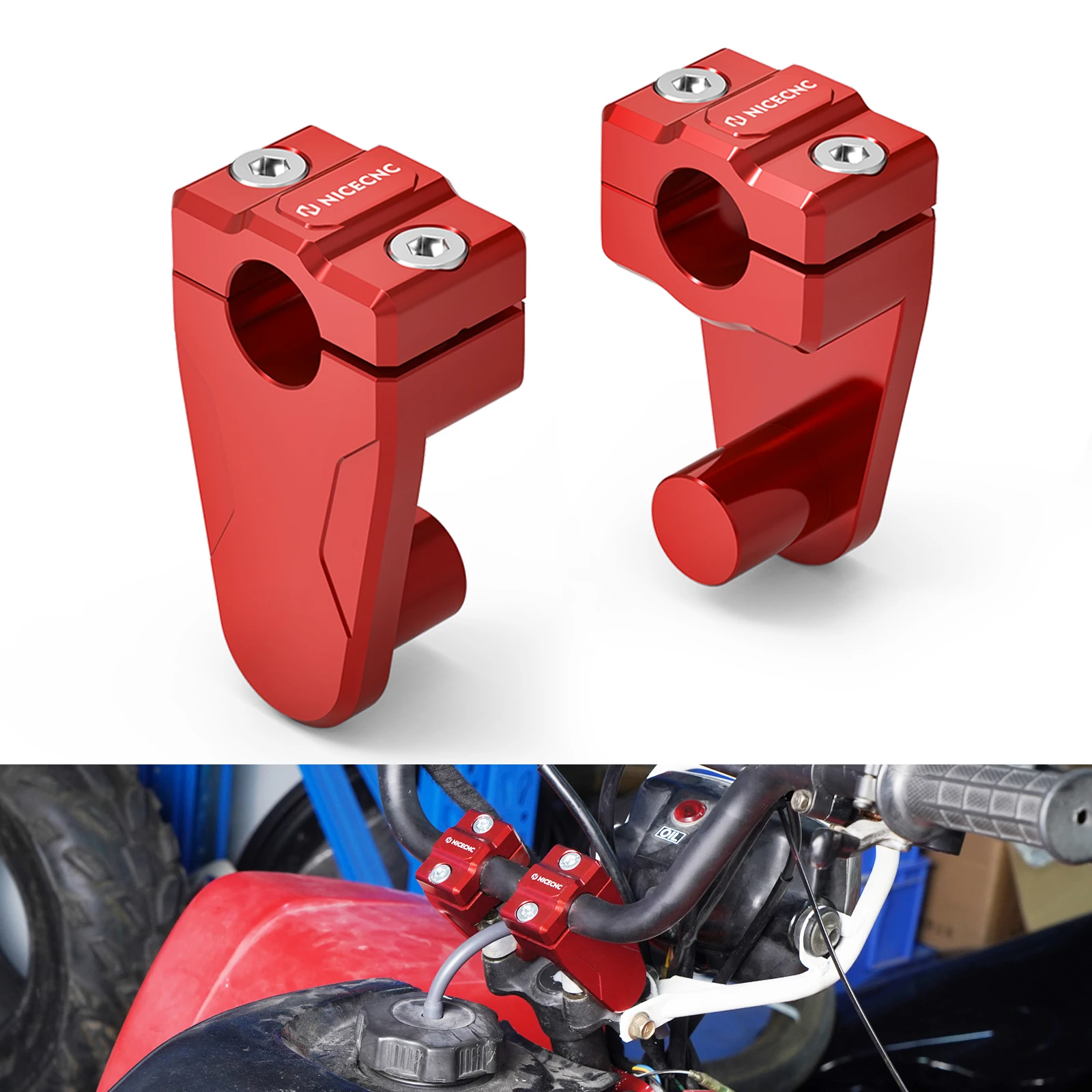 

7/8" Handlebar Risers Mount ATV For Yamaha Raptor 700 700R 2013-2024 Banshee 350 Blaster 200 YFZ350 200 Replace 1PE-F6111-00-00