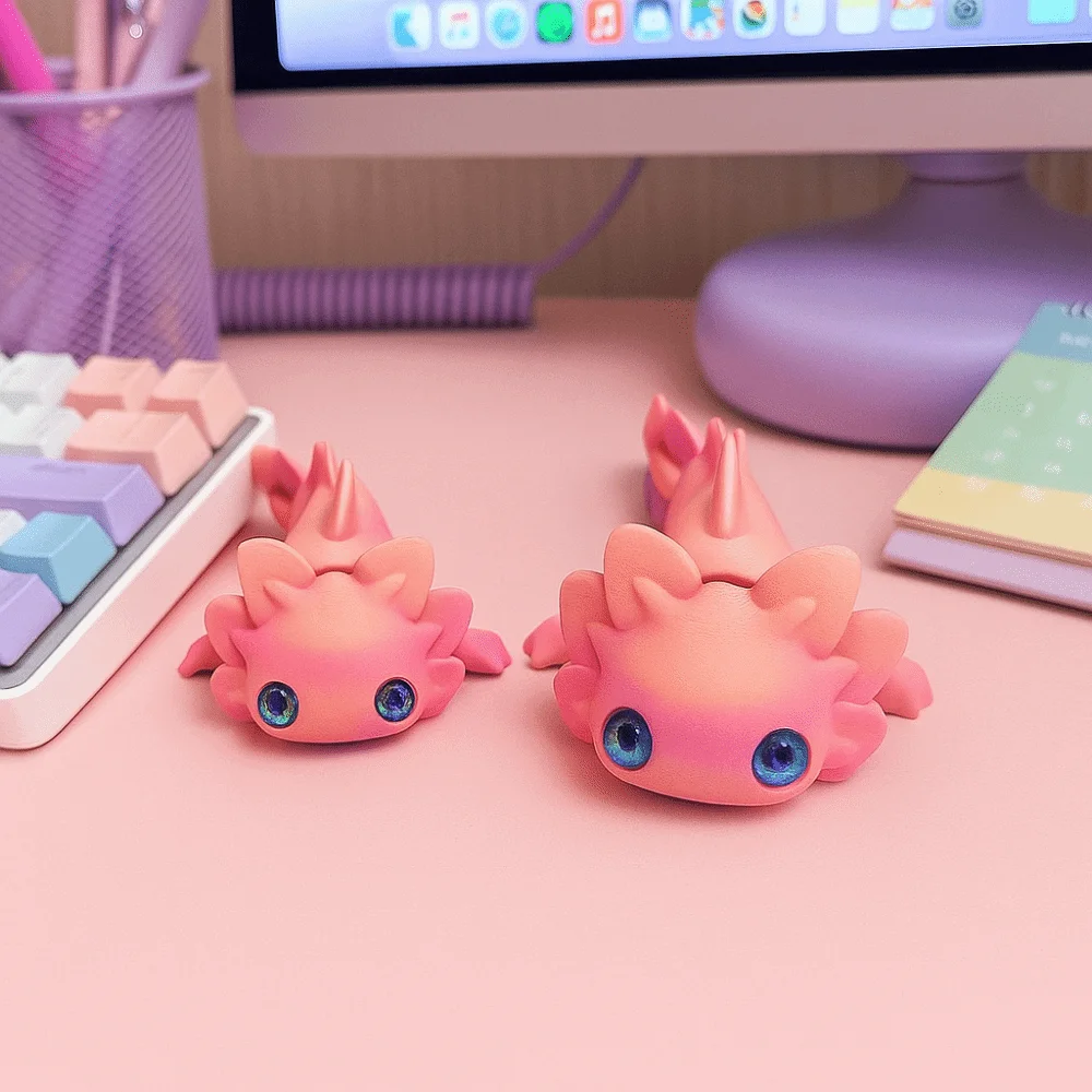 멀티 조인트 디자인 3D 프린팅 뉴트 피규어 시뮬레이션 눈 움직이는 부품 멀티 조인트 움직이는 피규어 사실적인 3D 프린팅