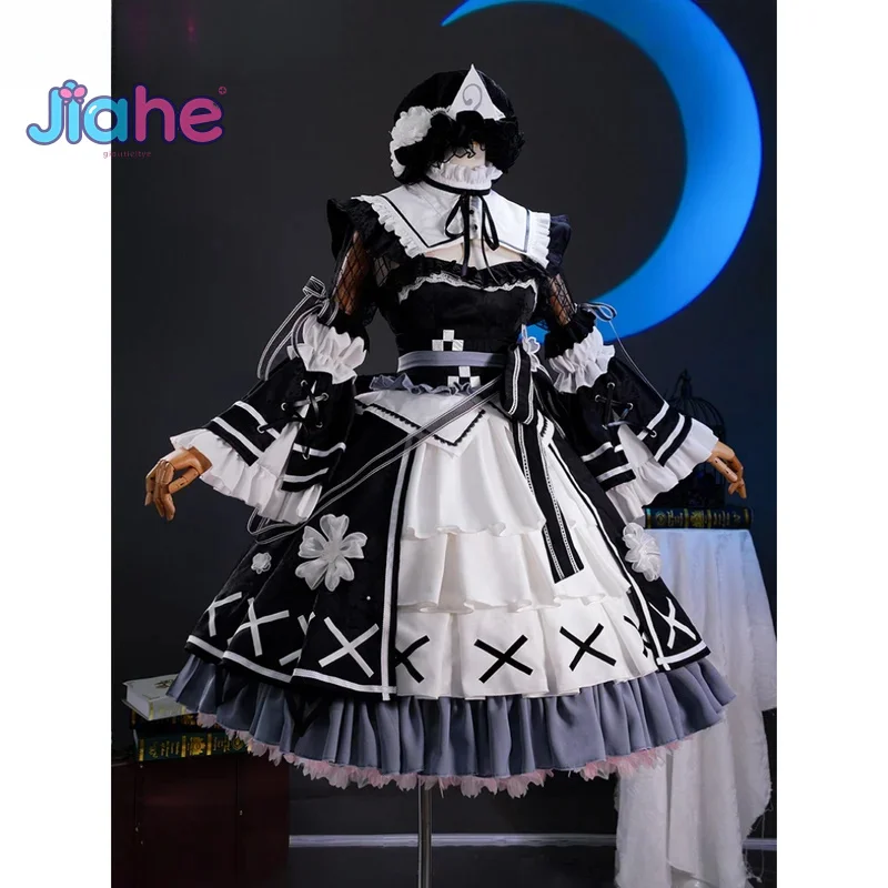 Disfraz de Cosplay de Saigyouji Yuyuko, Anime Touhou Project, Halloween, Navidad, Vestido de Lolita Dulce para Niña, Sombrero, Accesorios, Uniforme de Sirvienta
