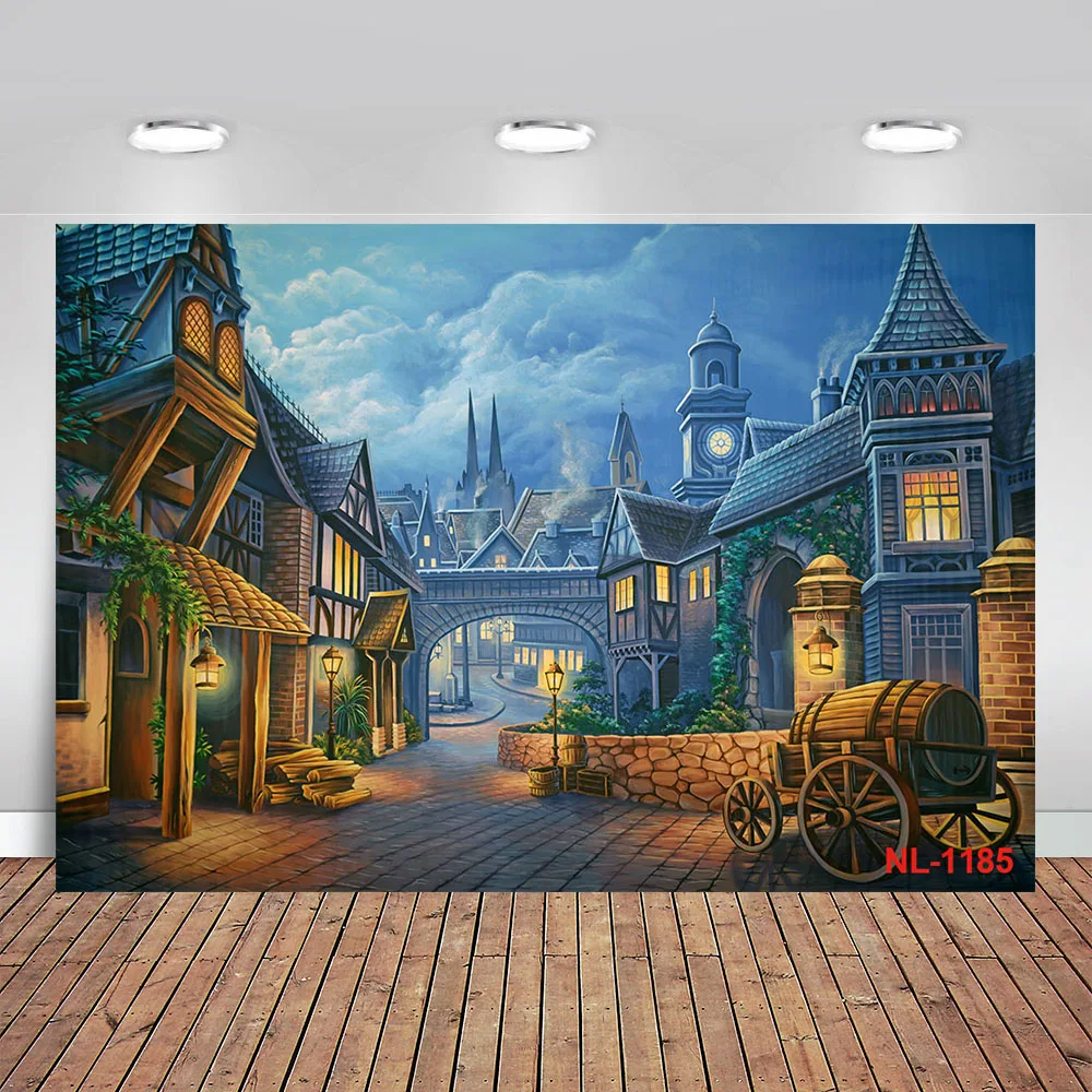 Castle Magic Fairy Faculty Graffiti Children Party Photo Halloween Background Studio Photographic Backdrops Banner