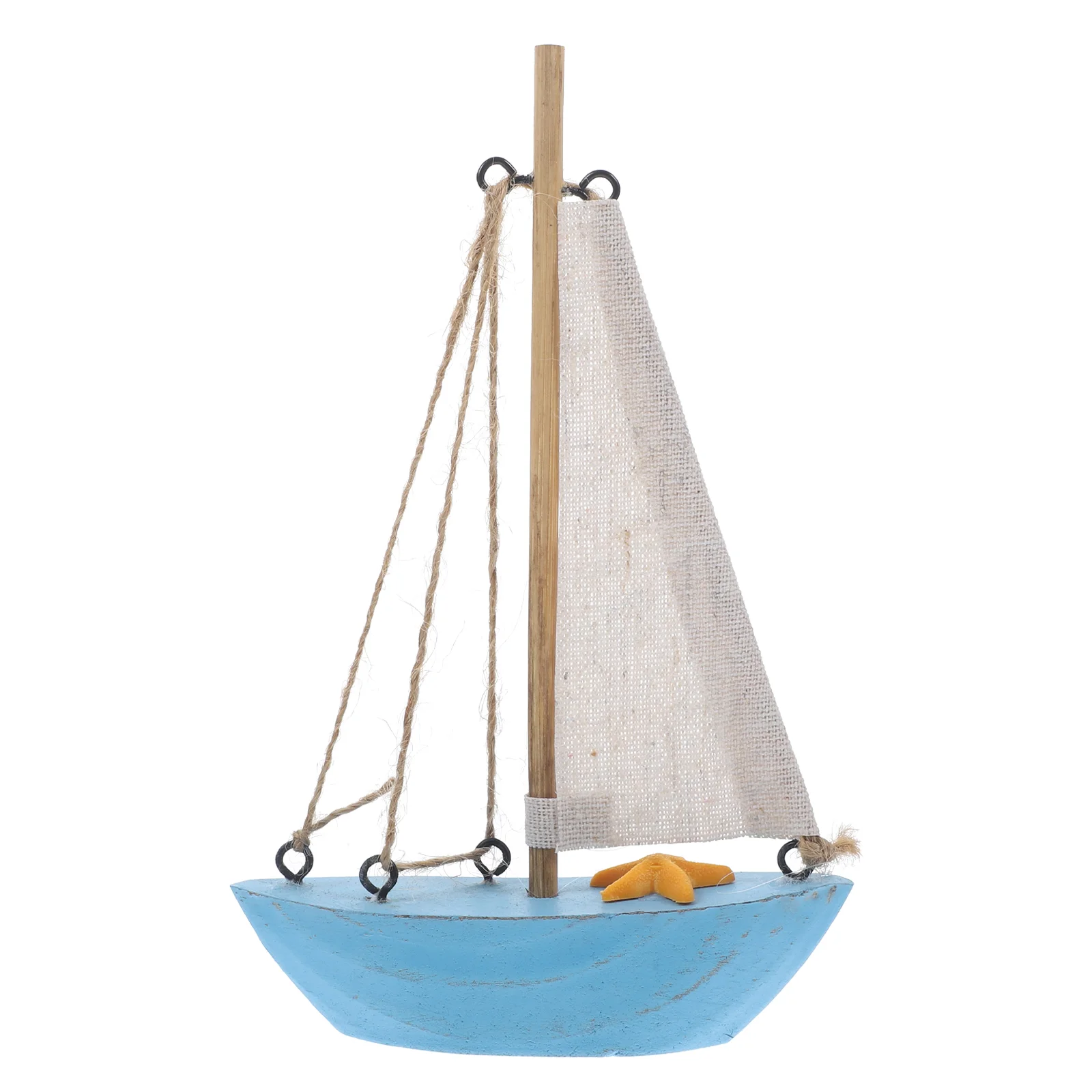 

Beach Decor Boat Model Retro Wooden Sailboat Decoration Decorations Ornament Office Ocean