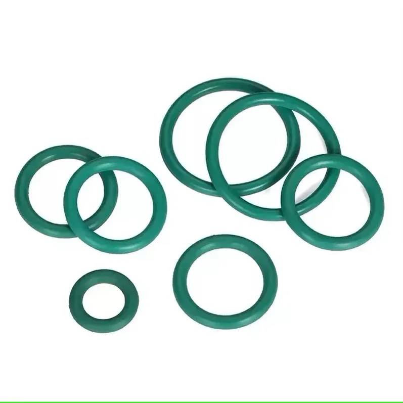 White PTFE Gasket + Green FKM Fluorine O-Ring Set, Chemical Resistant High Temperature Seal for Industrial Equipment