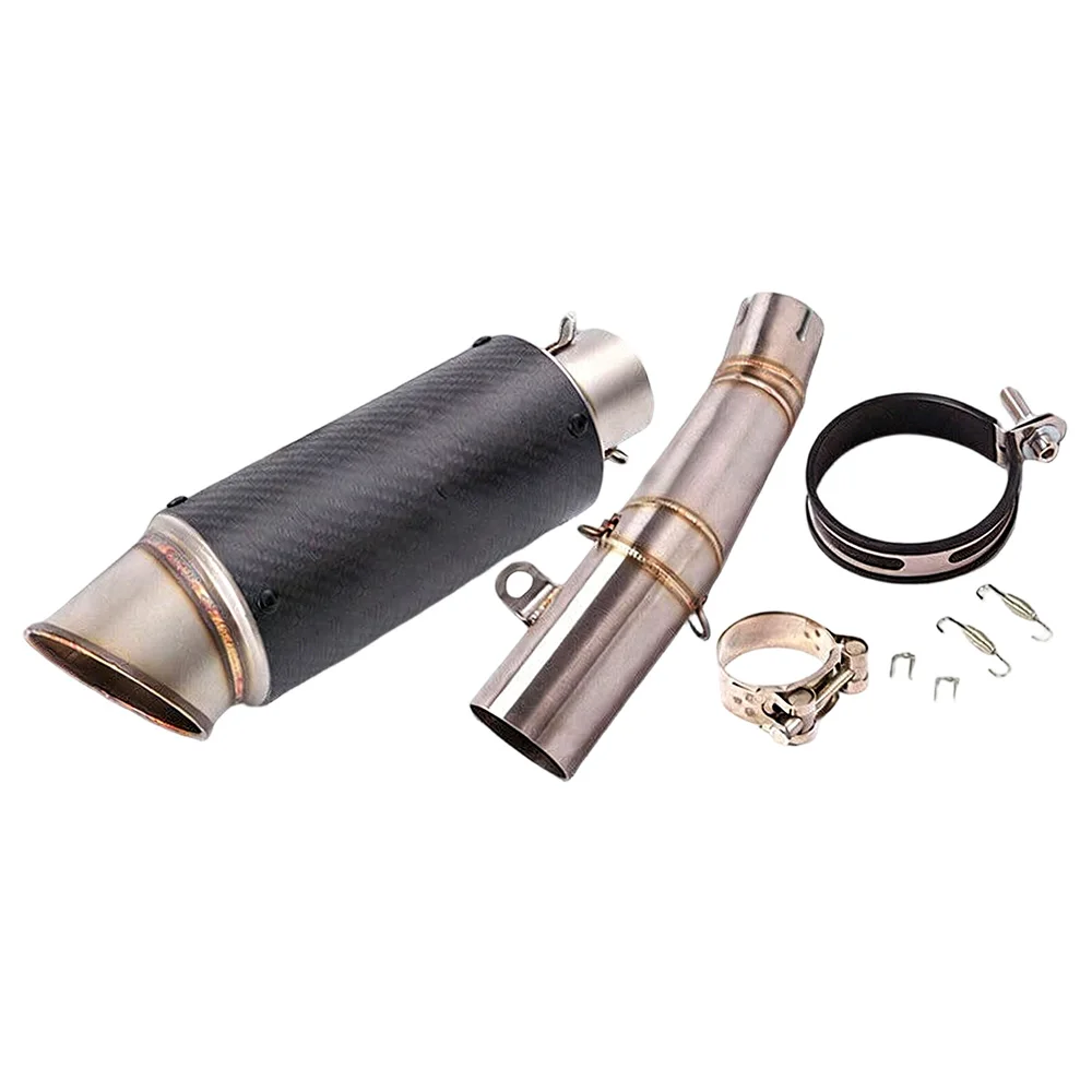 Für Yamaha YZF R6 2006-2024 Mittlerer 61mm Schalldämpfer Slip-On Carbon Auspuffrohre Auspuffanlagen – Detail 4