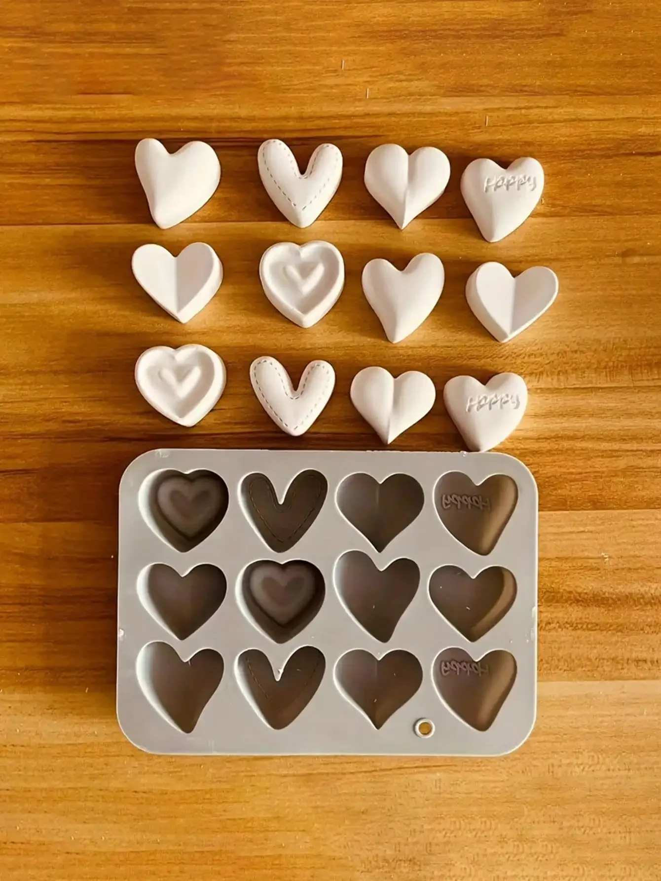Candle Mold Valentine\'s Day Love Silicone Heart Mold Candle Soap Making 12 Heart Shapes Cake Mould Plaster Decoration Molds