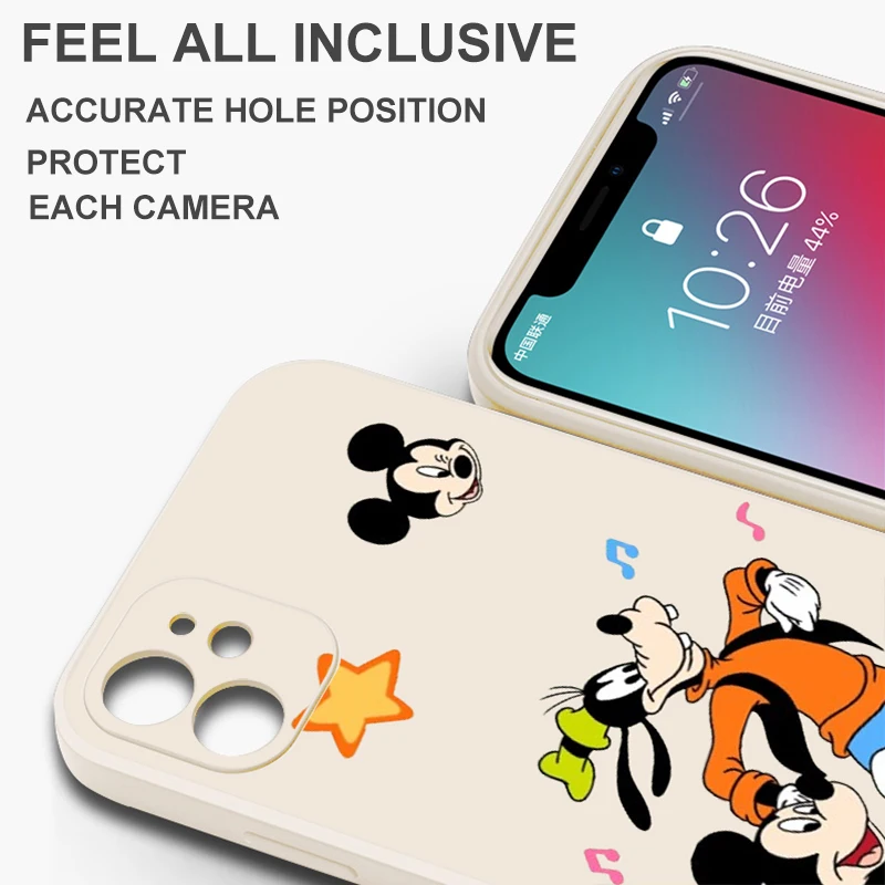 Mickey Minnie Disney Phone Case For iPhone 15 14 13 12 11 Pro Max Mini 6 6s 7 8 Plus Liquid Silicone Cover Coque