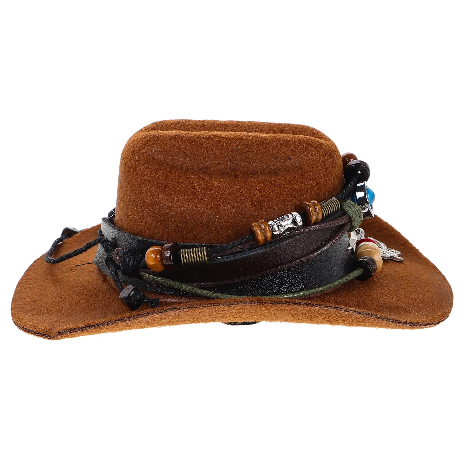 

Cowboy Hats Car Interior Decoration Handmade Western Style Cute Mini Hat Ornament Car Charm for Rearview Mirror Compatible with