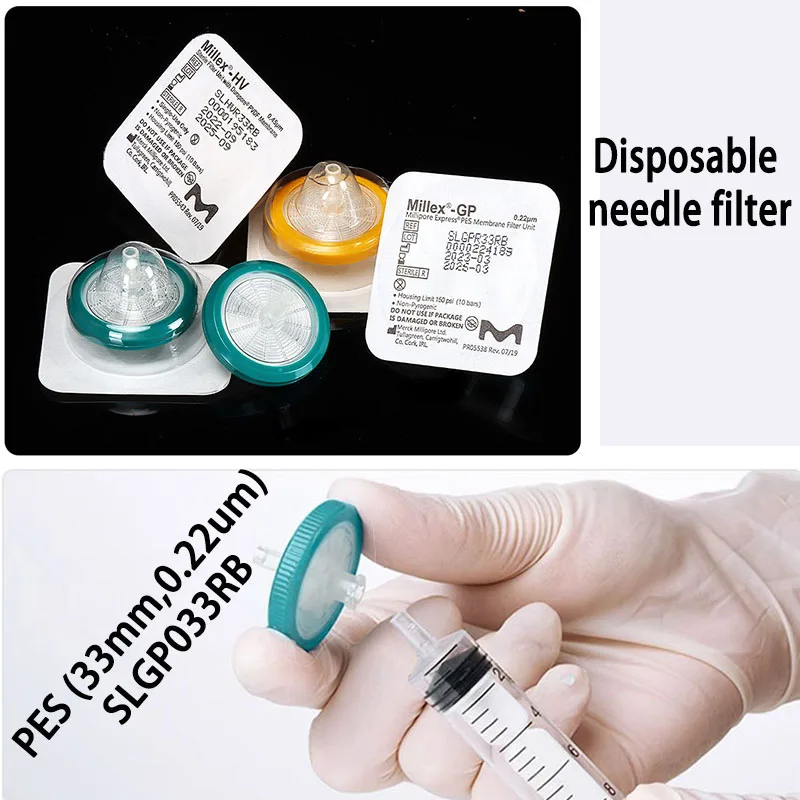 

10pcs Millipore disposable syringe filter PES (33mm, 0.22um), individually packaged
