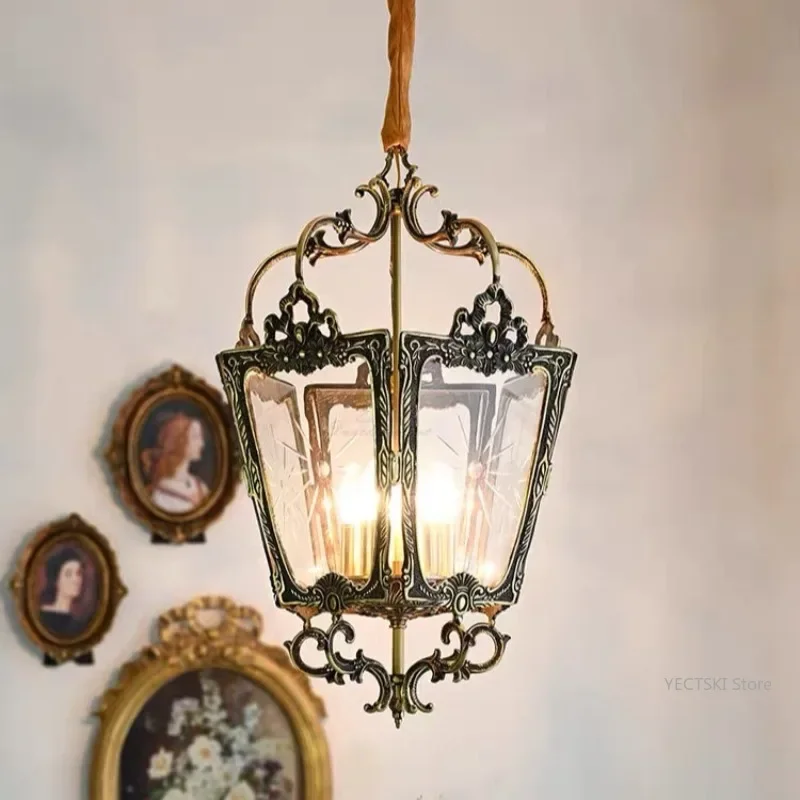 

GHJUYIOL French style pendant light, retro, light luxury, romantic restaurant, American style study, bedroom, corridor, window d