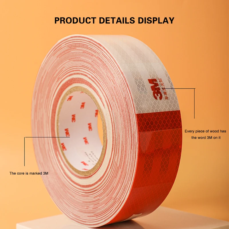 3M Red and White Reflective Adhesive Tape for Truck Reflective Adhesive Tape Automotive Luminous Highlight Reflective Adhesive