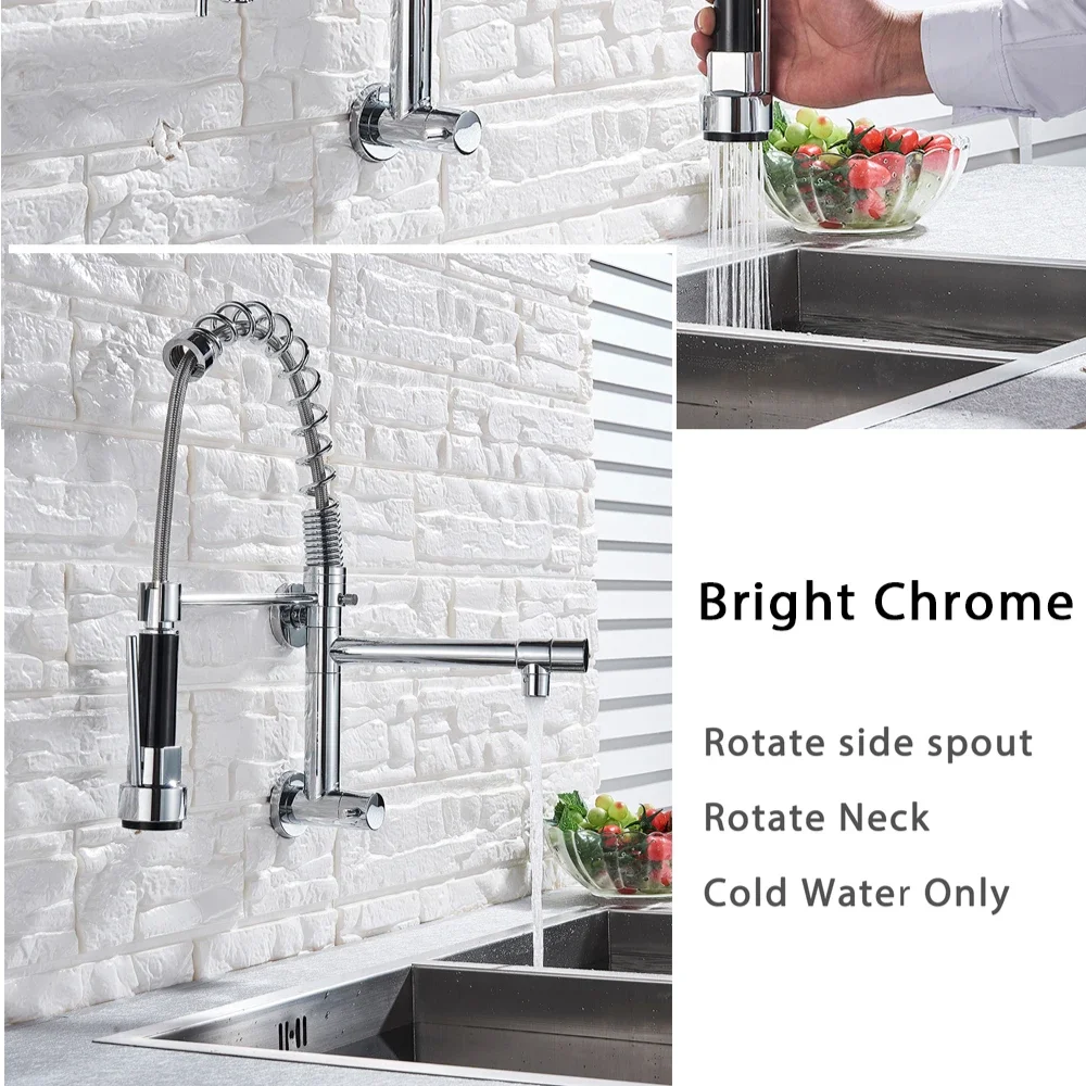 Kitchen Wash Basin Household Sink Faucet Spring Hot and Cold Faucet High Pressure Pull Telescopic Kitchen Faucet