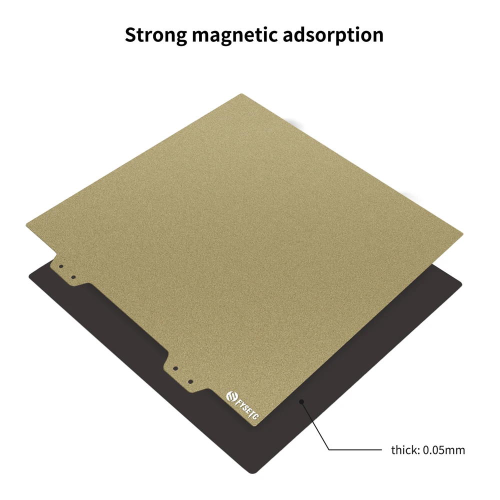 Fysetc base magnética 1.2mm de espessura adesivo magnético 120/165/180/220/250/255/330/350mm tamanho peças de impressora 3d para impressora 3d