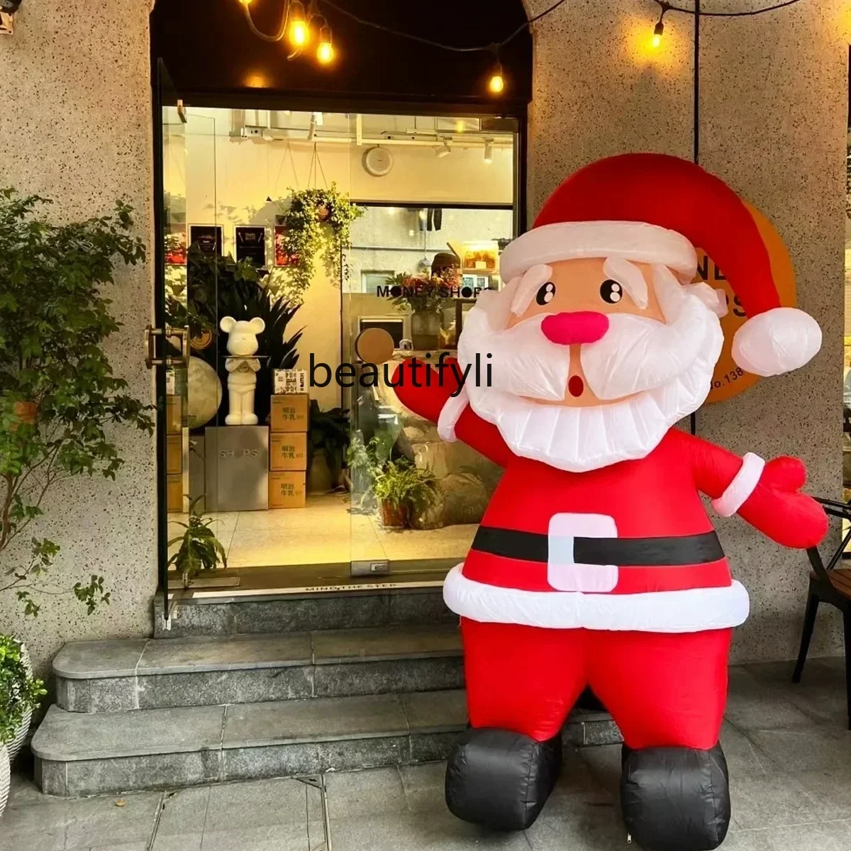 Christmas Inflatable Santa Snowman, Christmas Tree Decoration Climbing Wall Outdoor Glow