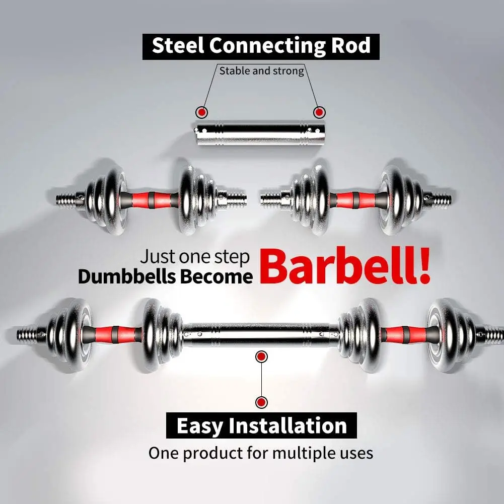 Adjustable Dumbbell Set Home Gym Cast Iron Barbell Sets with Carry Box 44lbs Office Bedroom Workout Dumbbells for Men and Women