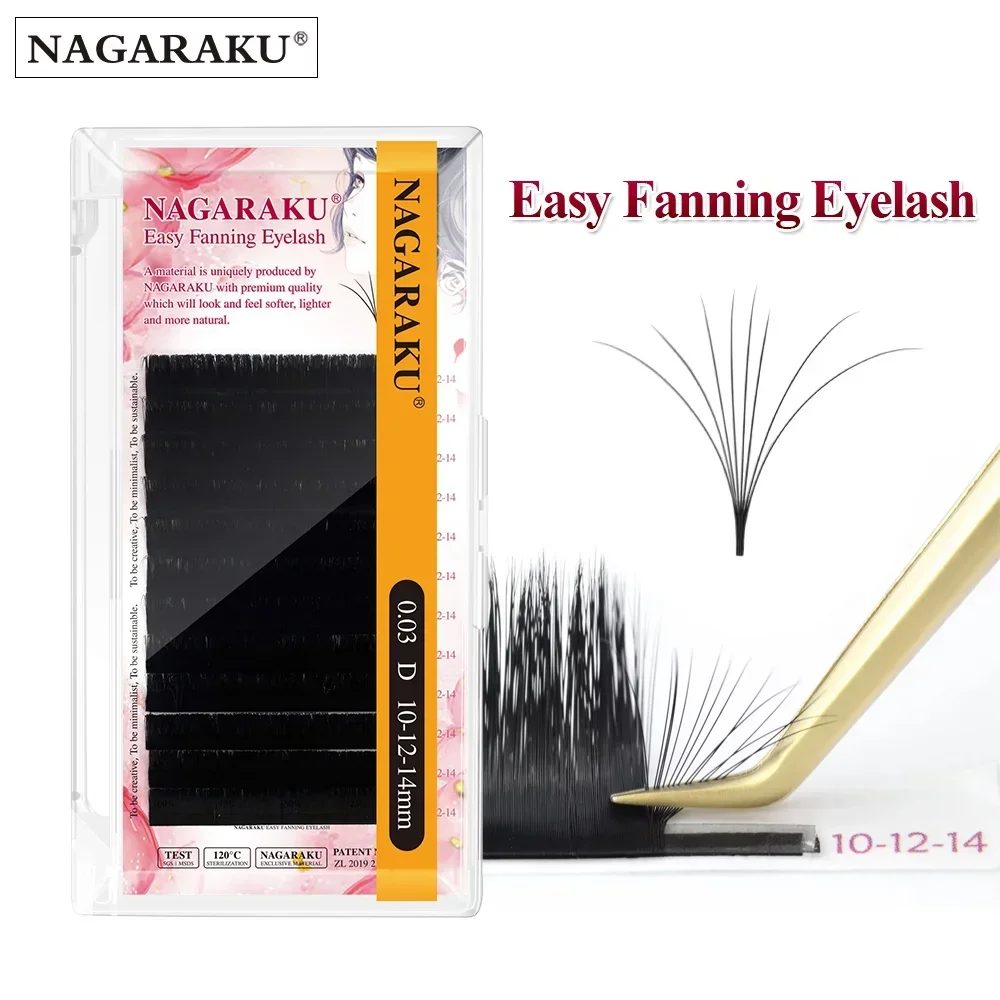 NAGARAKU Eyelashes Makeup Easy Fans Eyelash Extension Bloom Auto Fans Eyelash mega volume Lashes Quality Natural