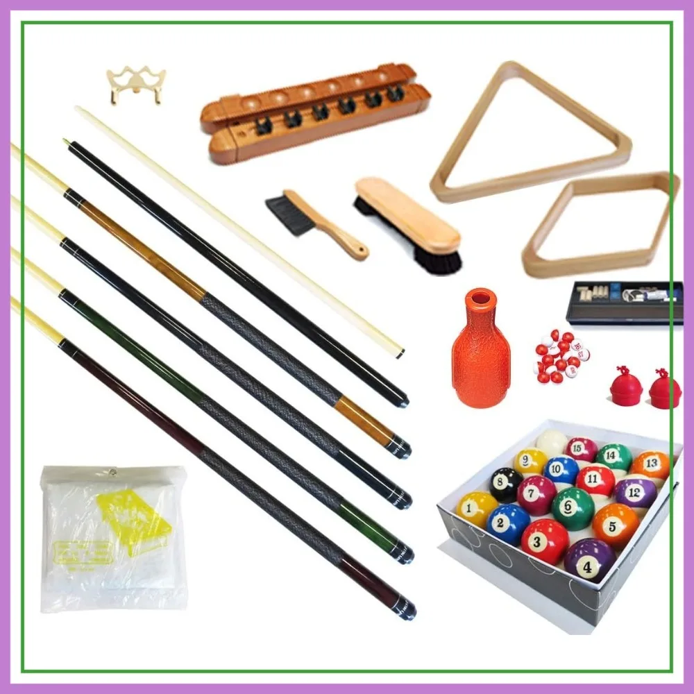 

Pool Table Accessory Kit: 32 Pieces with Cue Sticks, Bridge, Ball Sets