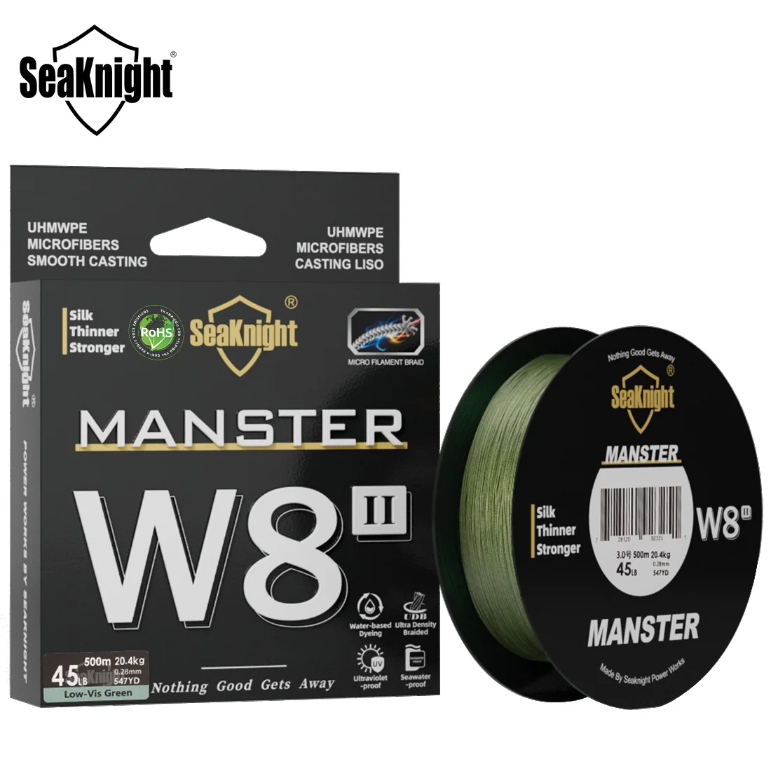 SeaKnight Brand MANSTER W8 II Series Fishing Lines 8 Weaves 500M 300M, Anti-corrosive coating Multifilament PE Line 15-100LB