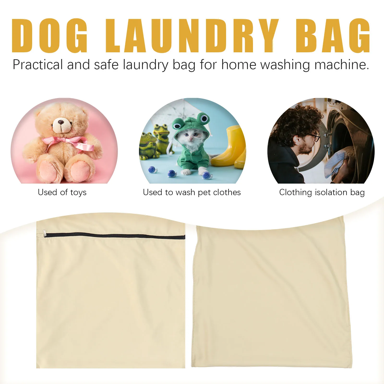 

Dog Laundry Washing Machine Puppy Clothes Storage Bag Pet Washer Container Reusable Polyester Wash Bag Travel Organizer For