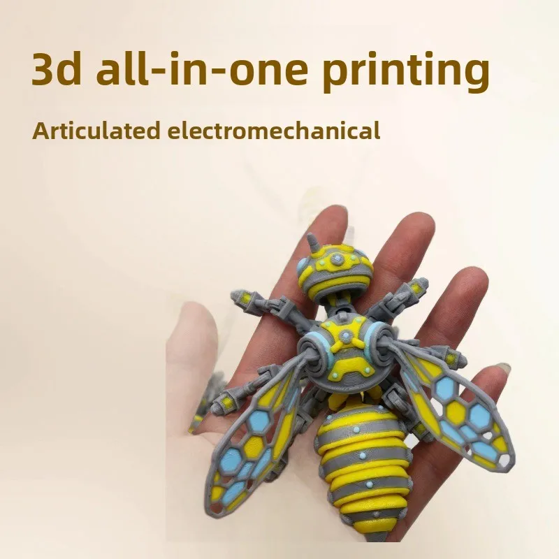 

2026 Hot 10CM 3D Printed Bumblebee Figure, Articulated Joints, Movable Decor Model, Trendy Cross-Border Gift Toy