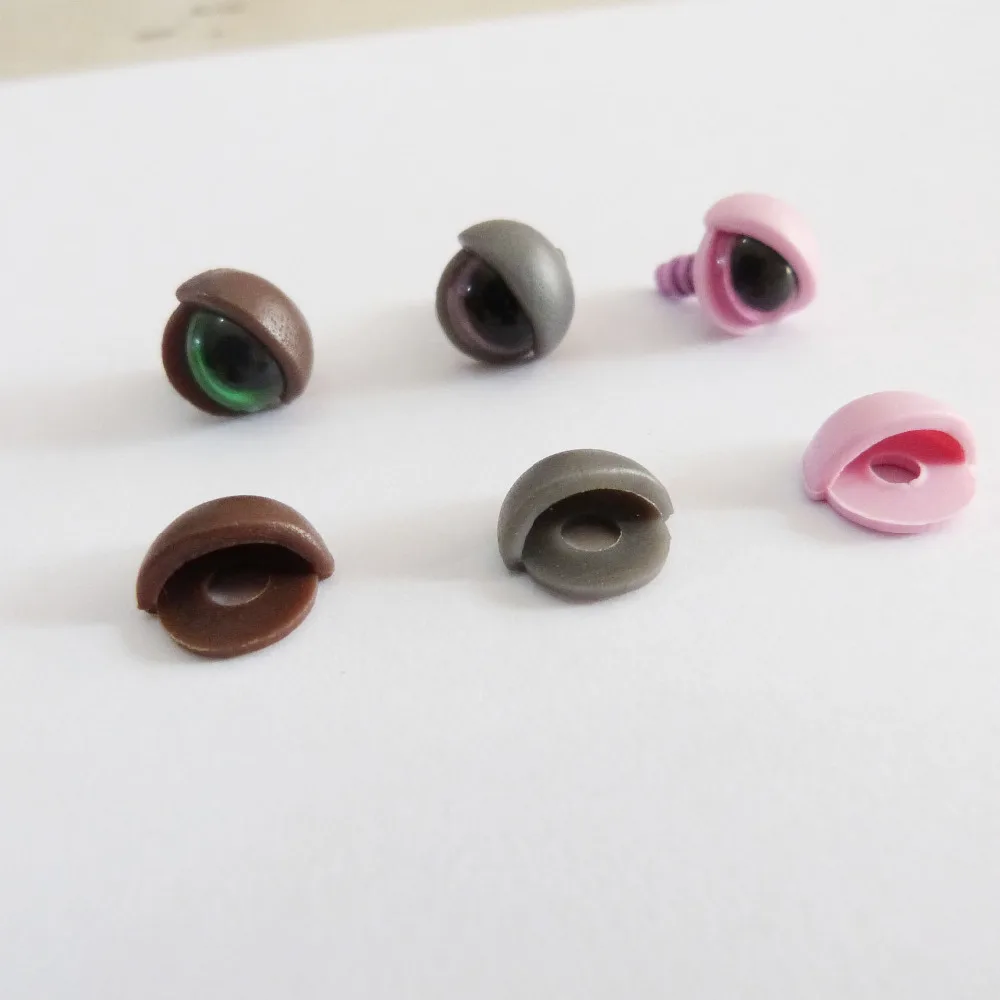 1000pcs/lot plastic eyelid  fit for 10mm round safety toy eyes for diy doll findings --pink/gray/brown--option(without toy eyes)