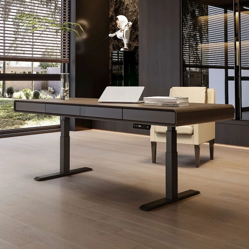 Electric Lifting Desk Smart Living Room Light Luxury Italian Minimalist Modern Home Double Computer Desk Workbench