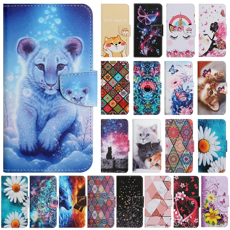 For Xiaomi Redmi 13 Case Painted Leather Flip Stand Case for Funda Xiaomi Redmi 13 Redmi13C Wallet Card Slot Holder Phone Cover