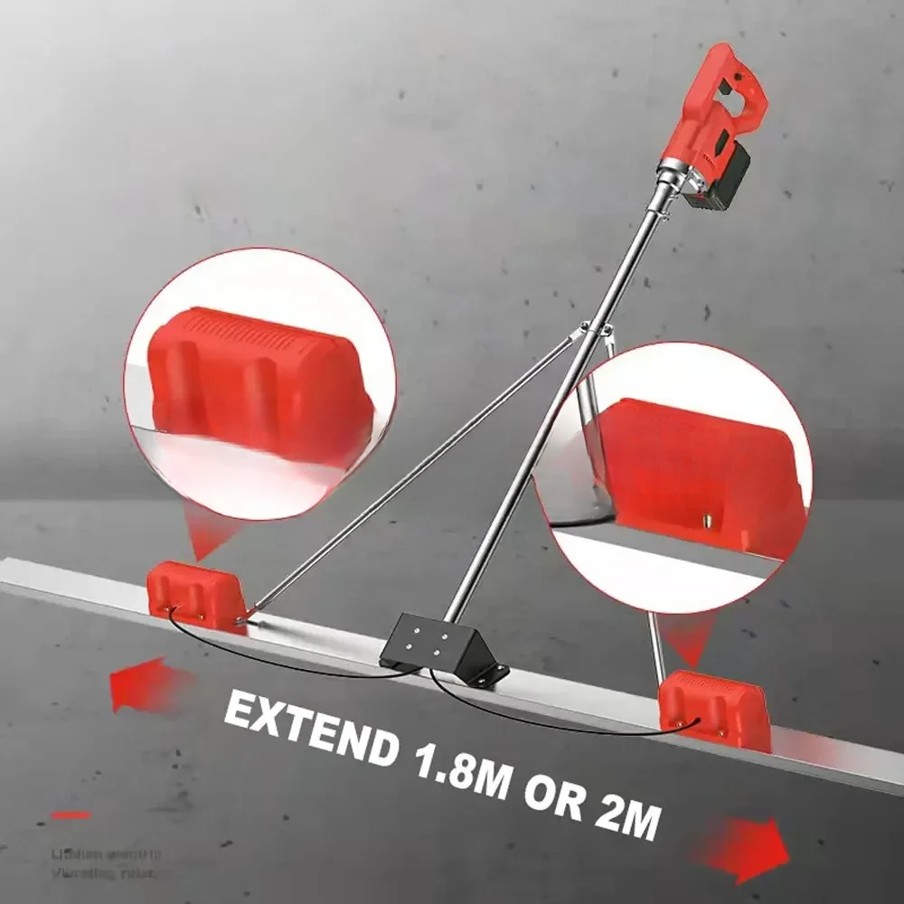 Machine with Battery 150cm 48V Electric Concrete Polisher Level Floor Vibration Ruler Mortar Vibrator Screed Concrete Leveling