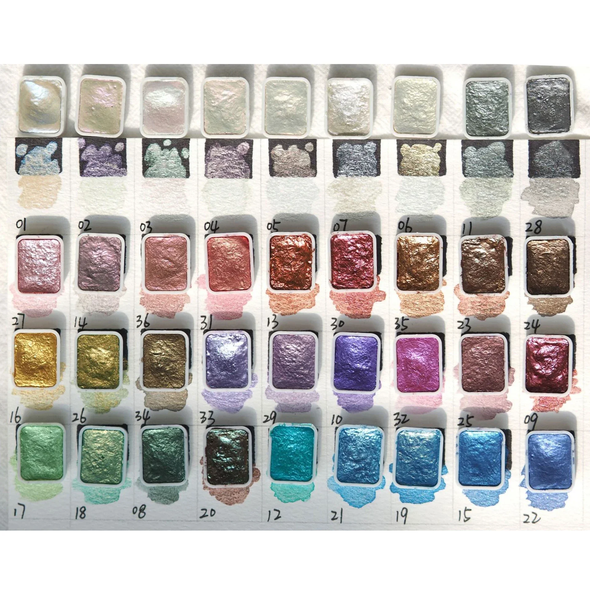 12/32/36pcs Nail Solid Pigment Watercolor Blue Purple Aurora Manicure Decor Metallic Draw Smudge Glitter Watercolor Nail Pigment