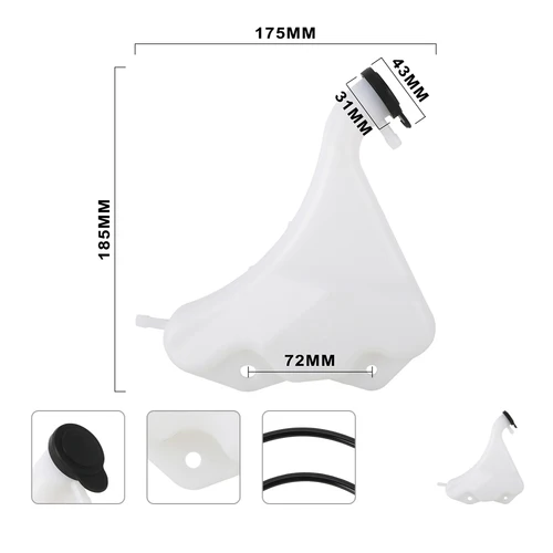 Imagen 2 del producto Tanque de agua para radiador ATV, botella de refrigerante Raptor700, accesorios de tanque de depósito de desbordamiento para YAMAHA Raptor 700 Dirt Pit todoterreno