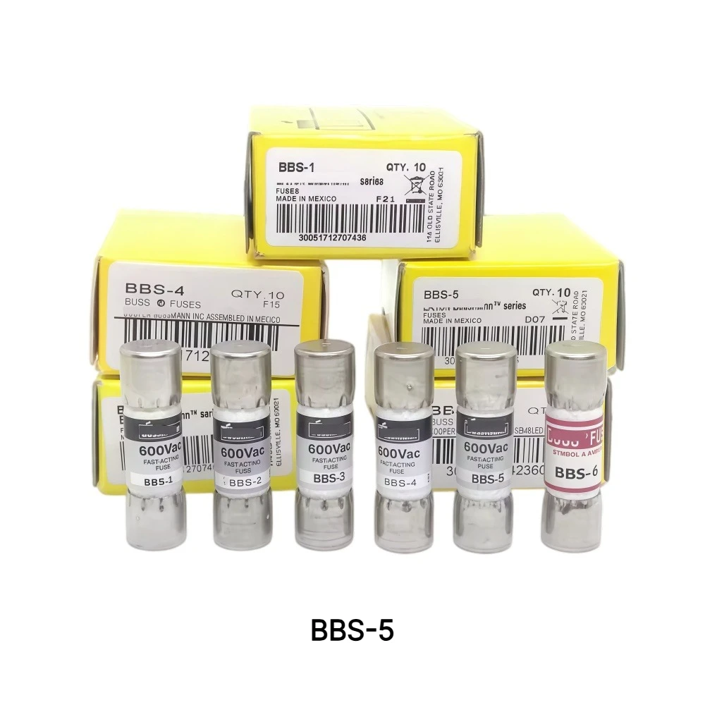 BBS-5 Fast Acting Midget Cartridge Fuse 5A 600VAC Circuit Protection 10PCS OEM
