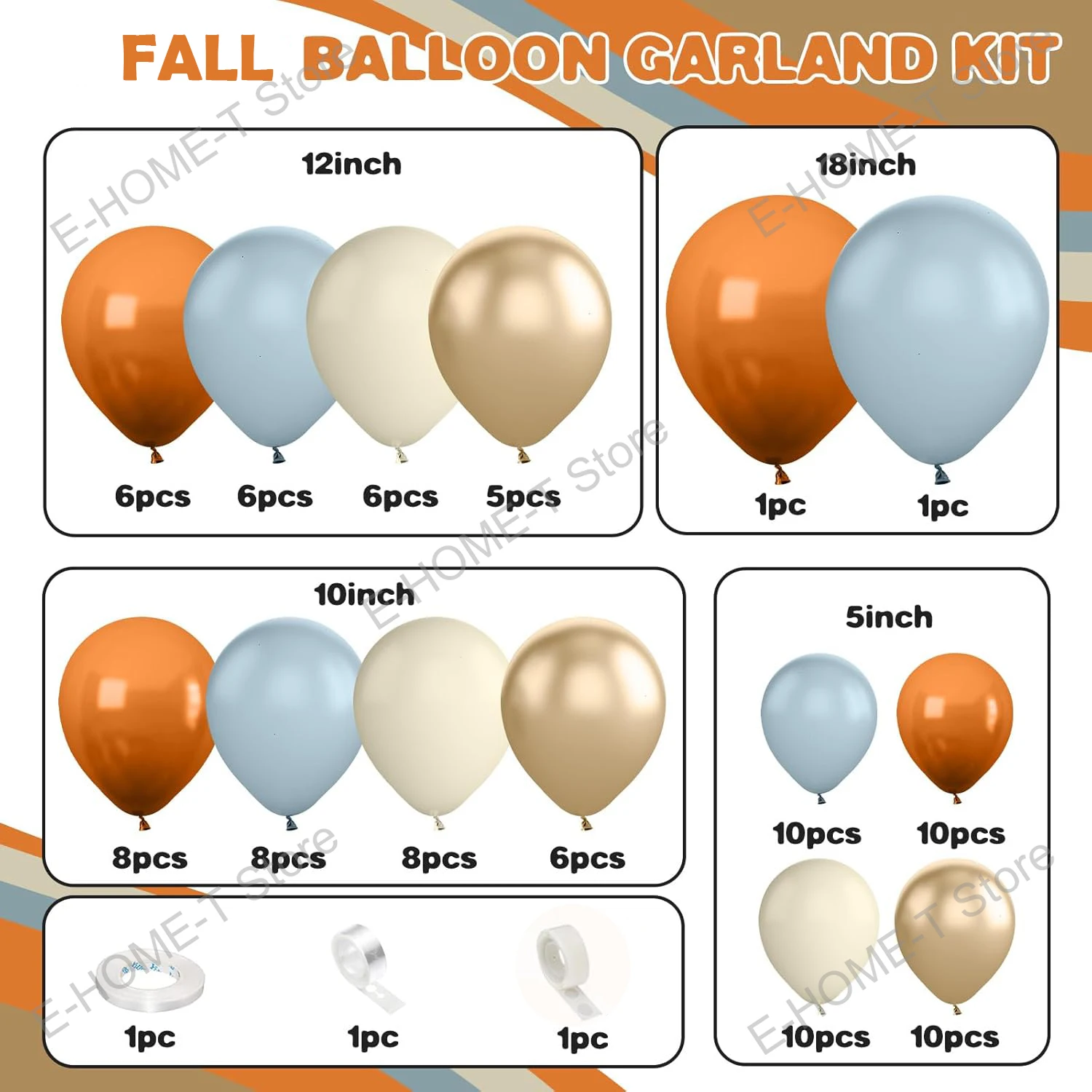 Fall Balloon Arch Kit Orange Dusty Blue Sand White Balloon for Autumn Harvest Baby Shower Birthday Thanksgiving Party Decoration