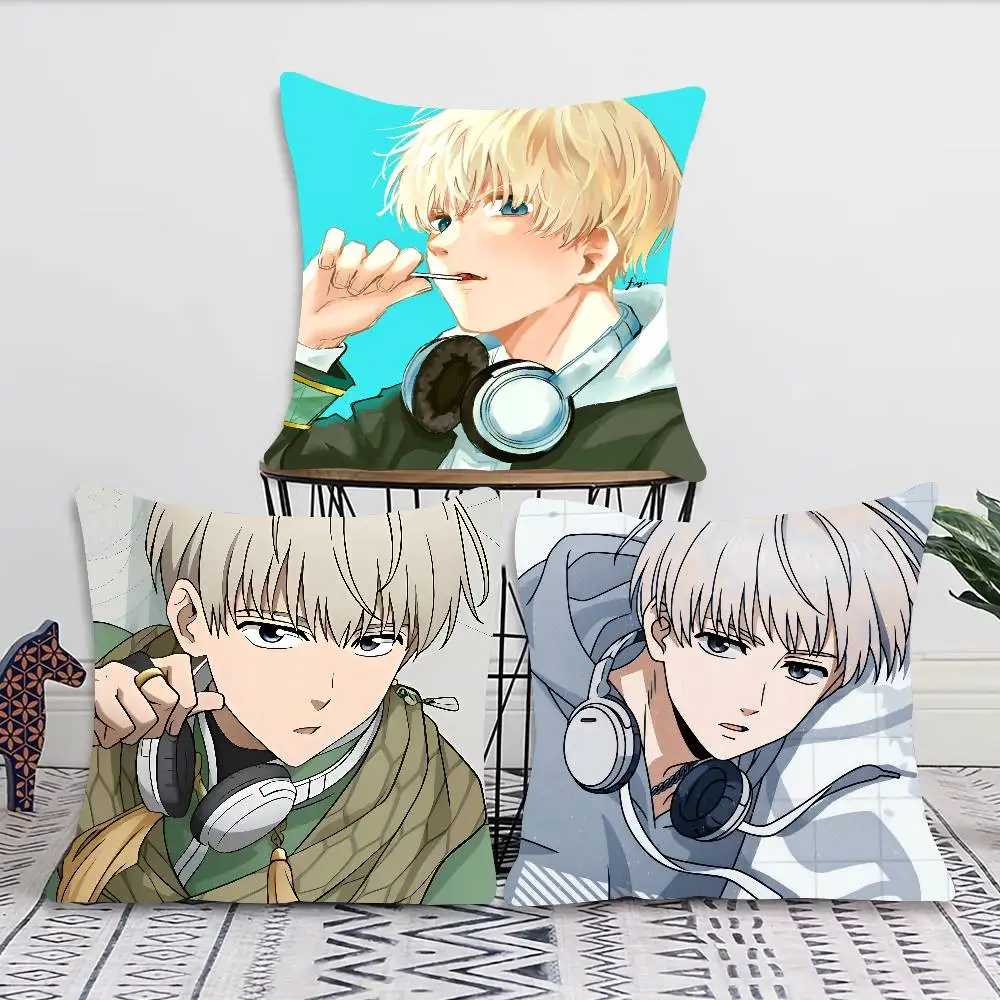 Kaji Ren Hot Blooded Anime W-Wind Breaker Pillow Case Fashion Square Pillowcase Bedroom Sofa Room Ins Decoration Leisure