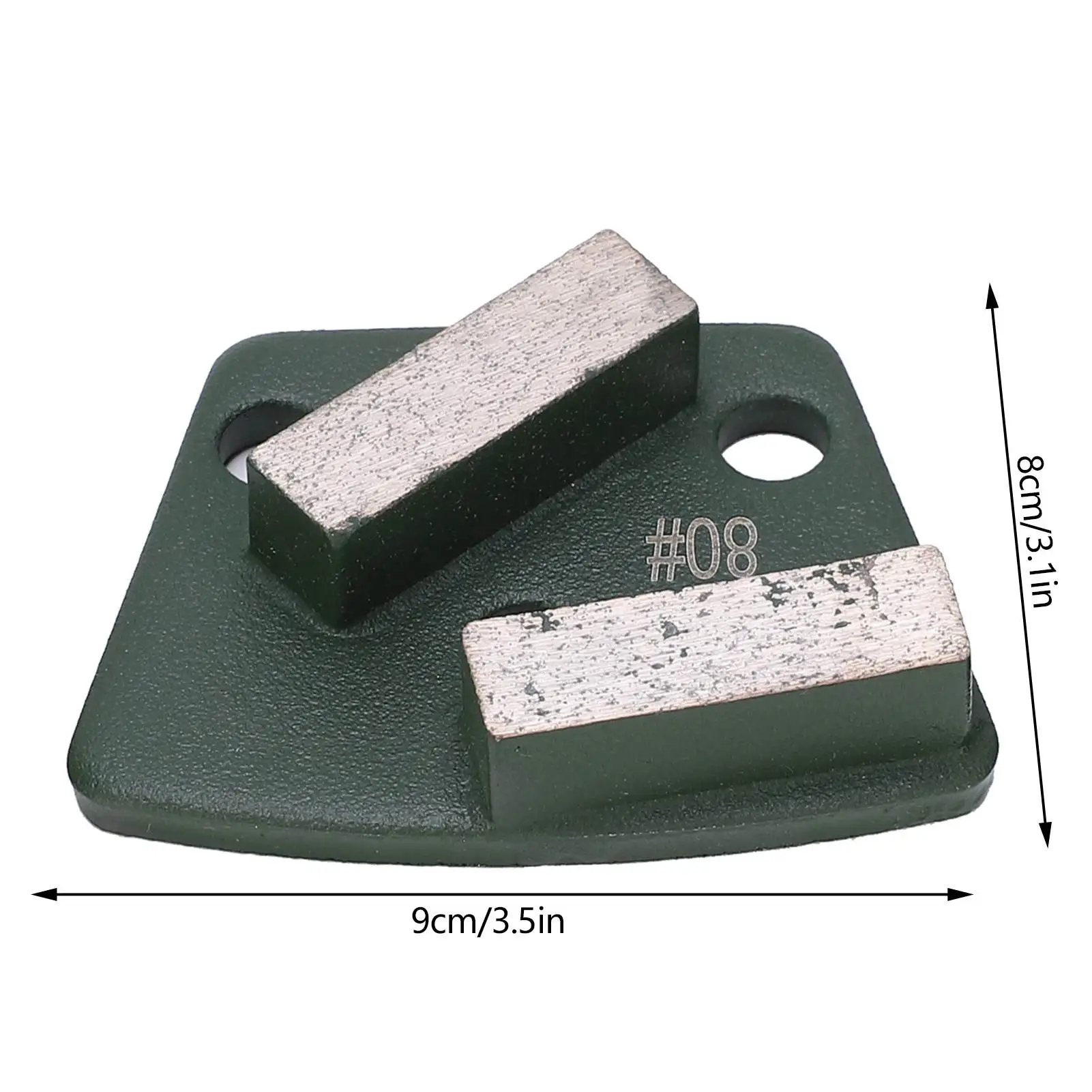 Trapézio Piso de Concreto Moagem Bloco Diamante Bloco de Moagem, Corte Aggreesive, 2 Longos Dentes Verde, 80 #, 3Pcs