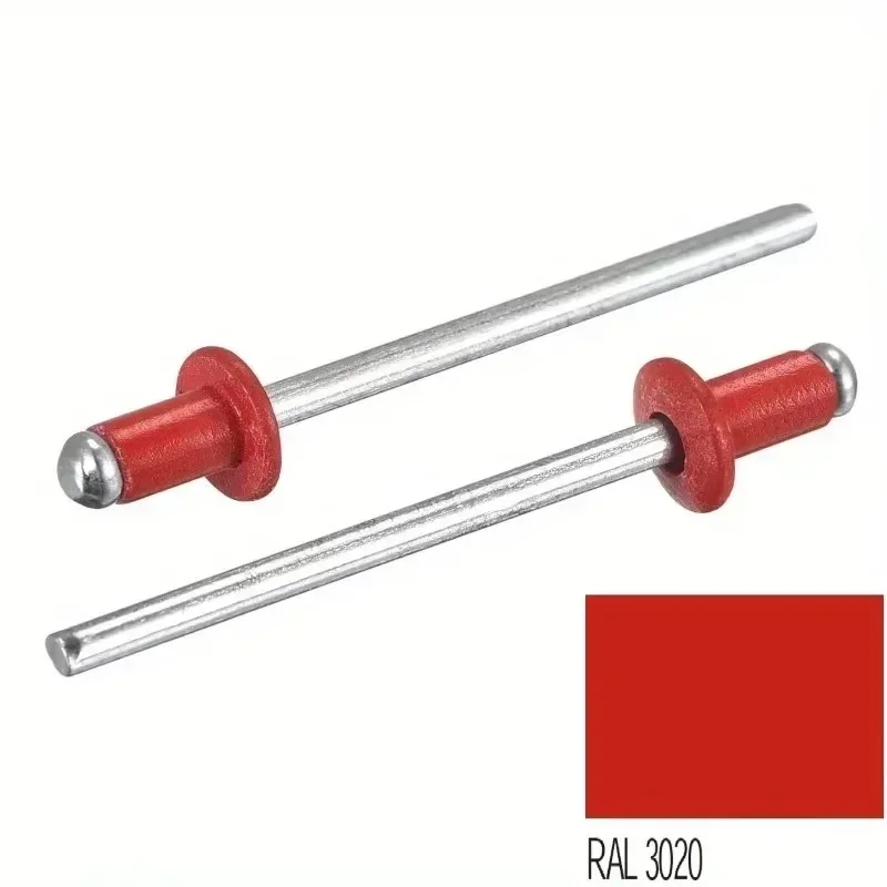 Aliminium Steel Blind Rivets RAL3020 Red Painted Pop Blind Rivet Open End Blind Rivet Hardware Fastener Tool For Home Repairs