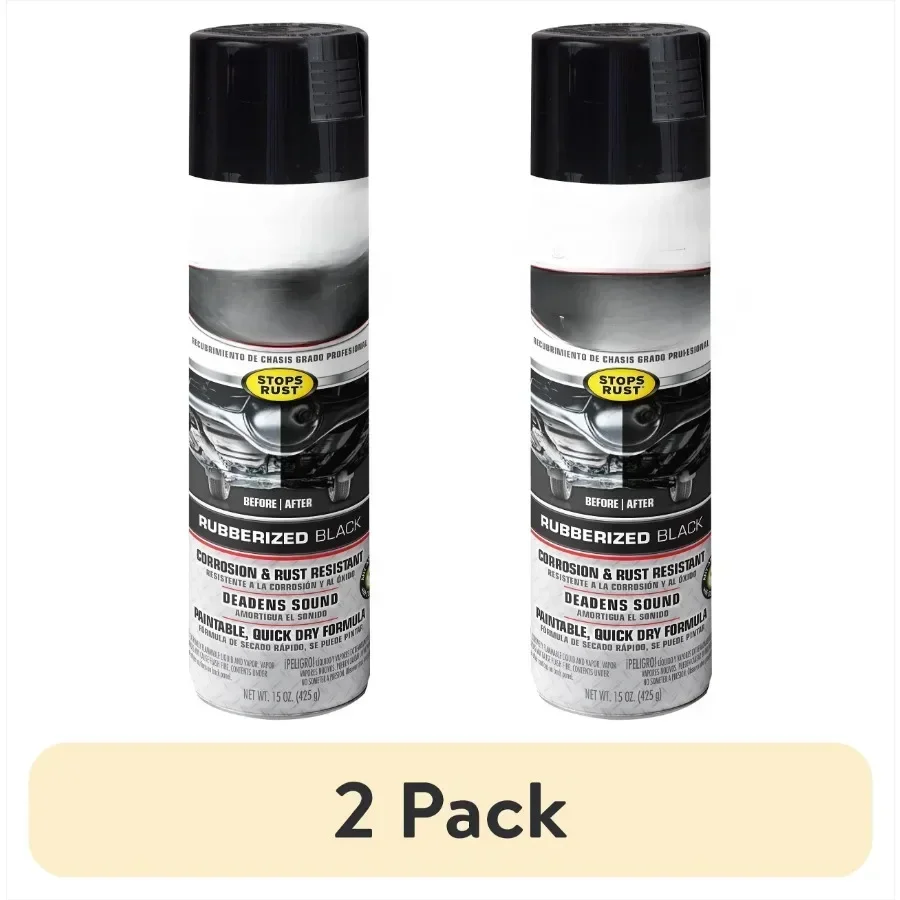

Антикоррозийный спрей для под покрытия, прорезиненный герметик для шасси автомобиля грузовика, черное матовое защитное покрытие, 15 унций (2 шт.)