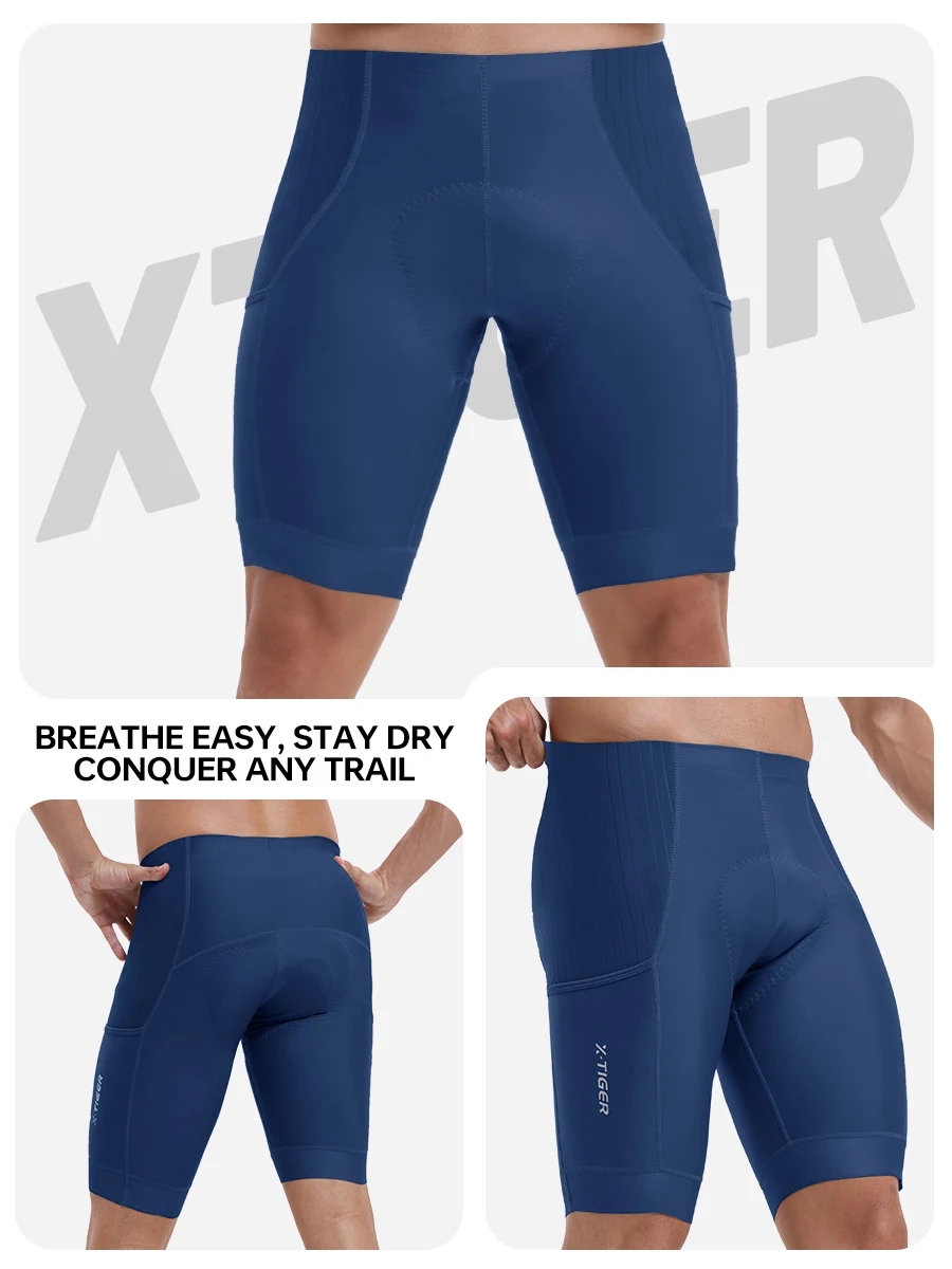 X-TIGER Herren-Radhose, gepolstert, Fahrradshorts, Rennradbekleidung, Rennrad- und Mountainbike-Shorts mit Taschen – Detail 18