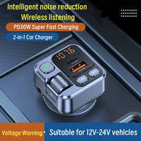 PD30W Fast Charging Car Charger Intelligent Digital Display Car MP3 Bluetooth Hands-free FM Transmitter Car MP3 Bluetooth Player