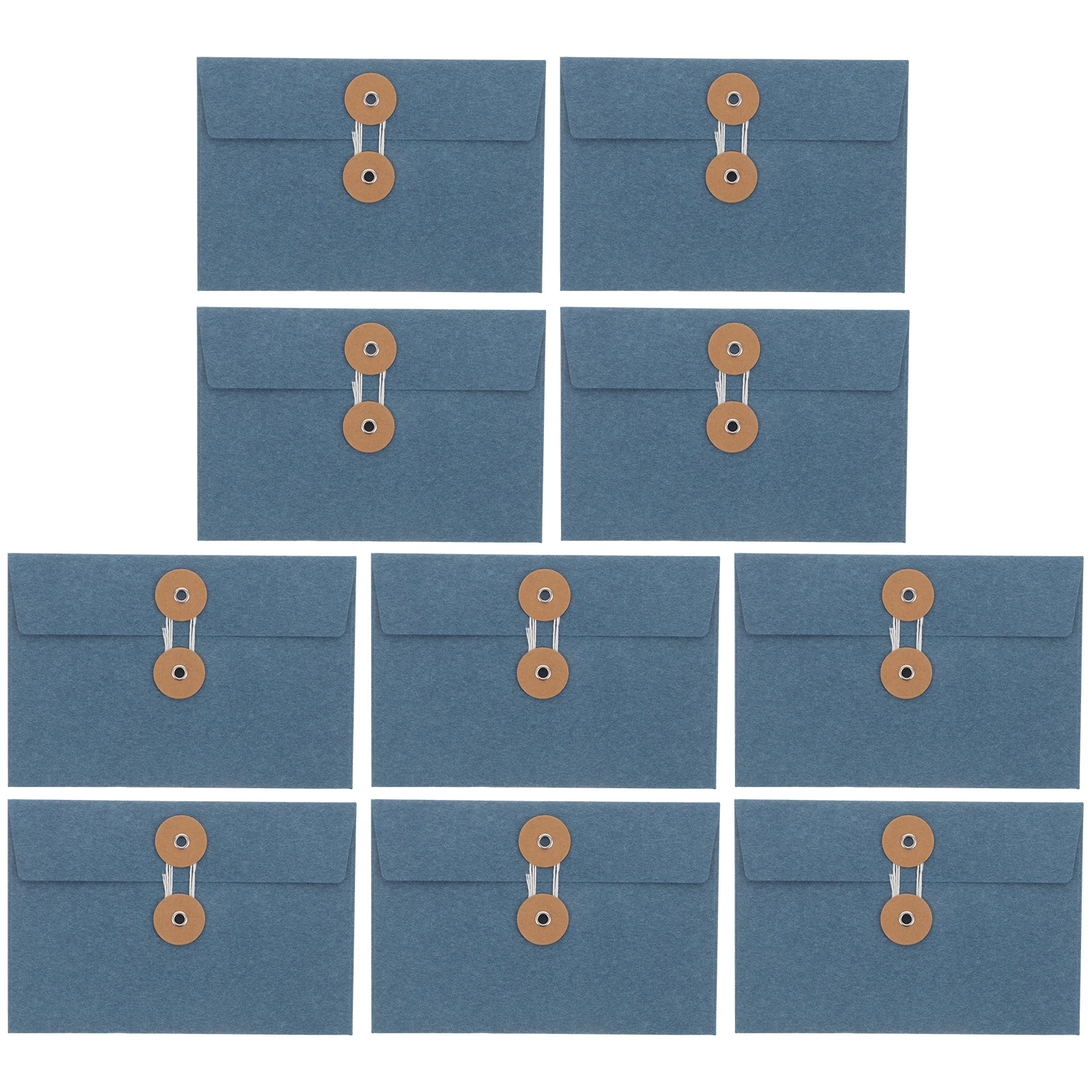 

10pcs Retro Buckle Envelope Paper Bags Kraft File Bags Blue Colored Envelopes Thickened Student Office Documents Travel