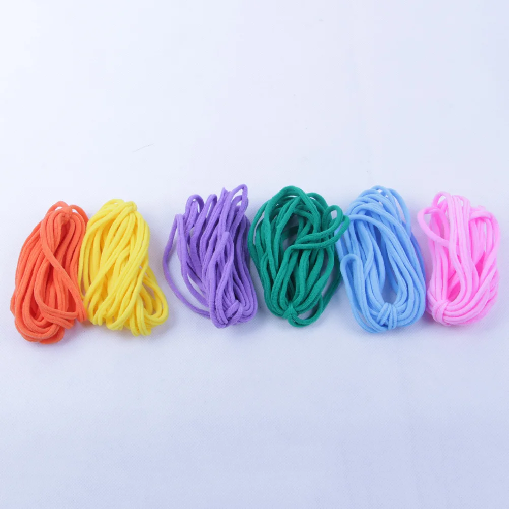 288 Pcs Finger String Toy Solid Color Cradle String Educational Playthings Knitting Elastic String Hand Game Supplies for Home P