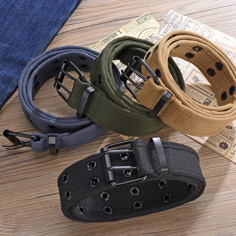 Canvas Belt For Men Luxury Metal Pin Buckle Army Tactical Nylon Braid Belts For Women Jeans High Quality Military Strap Male