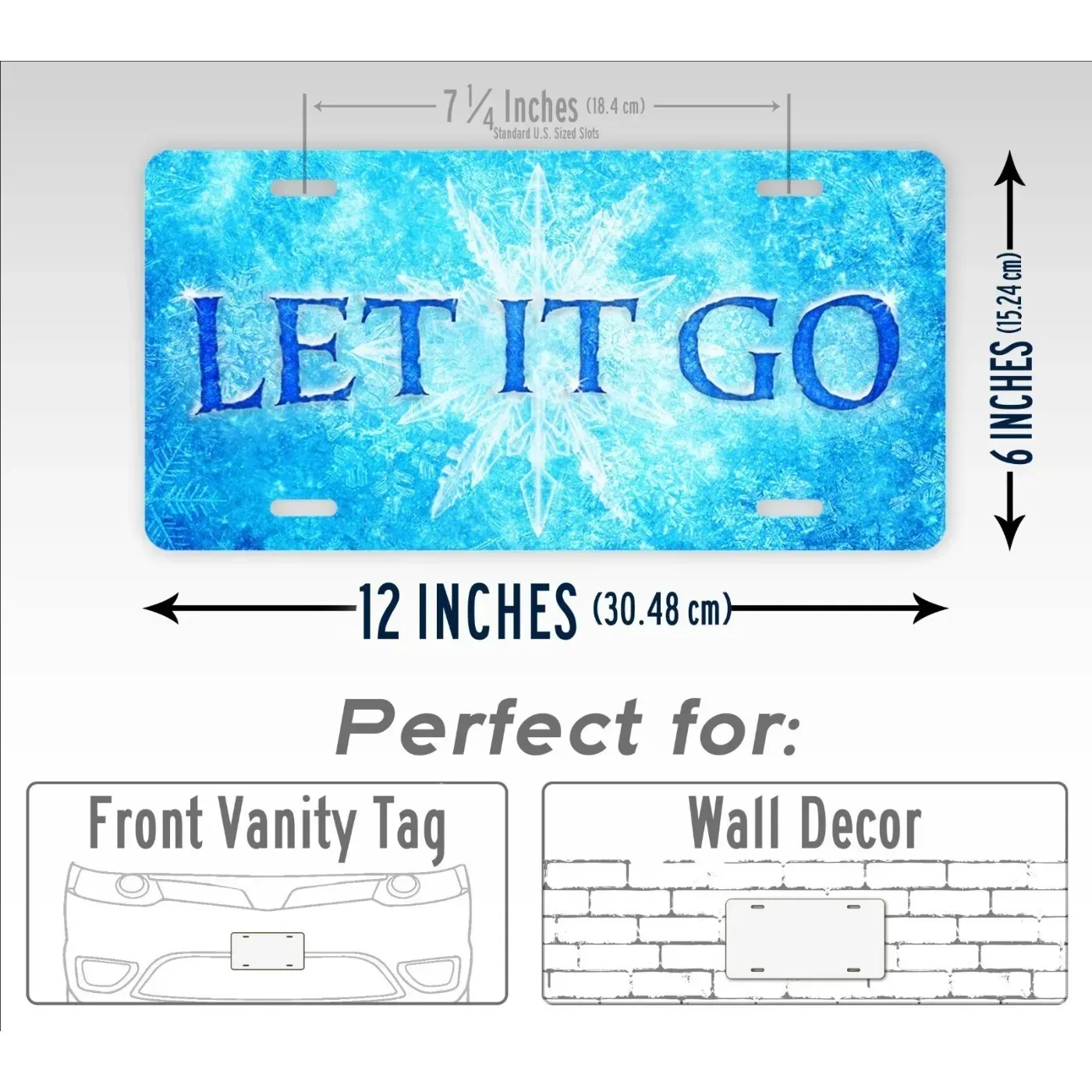 Custom Frozen Ice Theme Metal Plaque,Let It Go Slogan Waterproof Wall Decor,Decoration Only