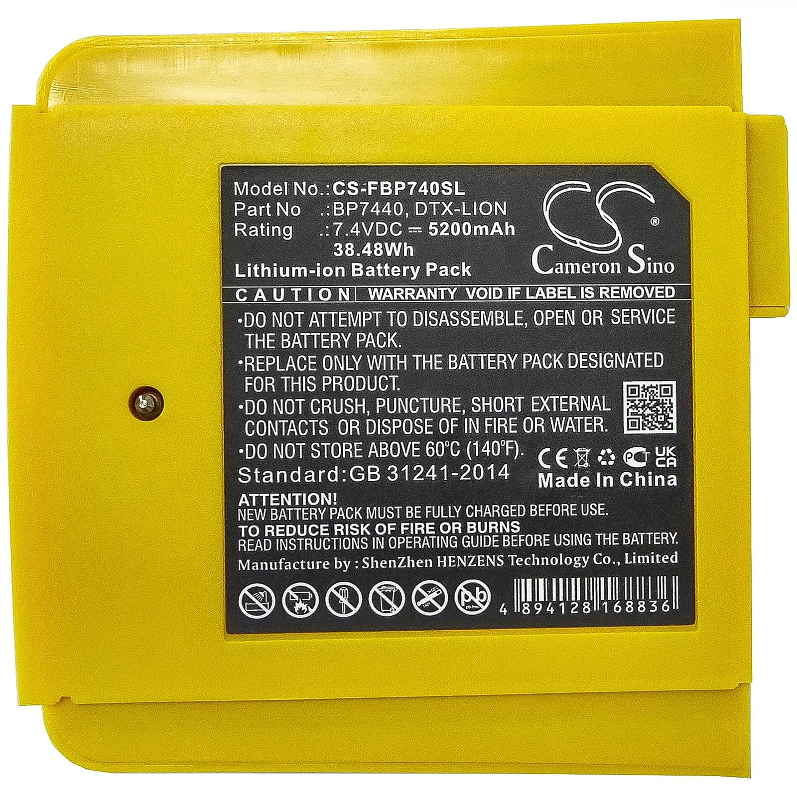 

Cameron Sino 5200mAh Replacement Battery BP7440, DTX-LION for Fluke DTX-1200-M, DTX-1200-MS, DTX-1800-M, DTX-1800-MS +TOOL gifts