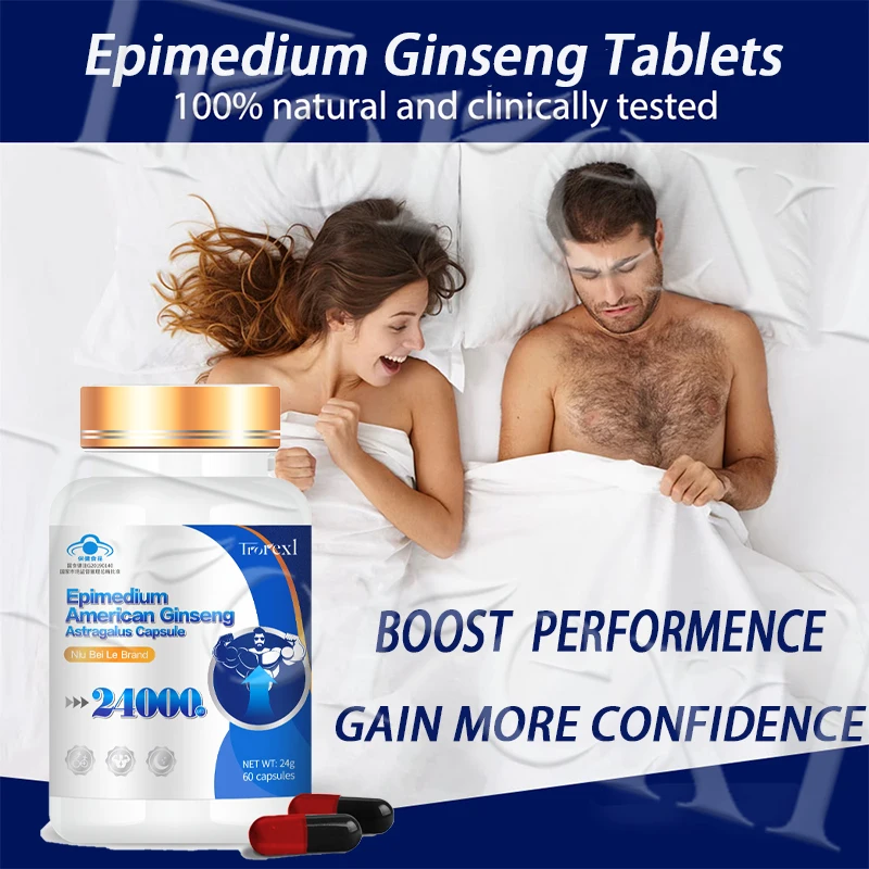 Epimedium Ginseng Capsules Male Power Enlarge Supplement– Huge-Vitalize Pills for Maximum Performance & Pleasure - view 3