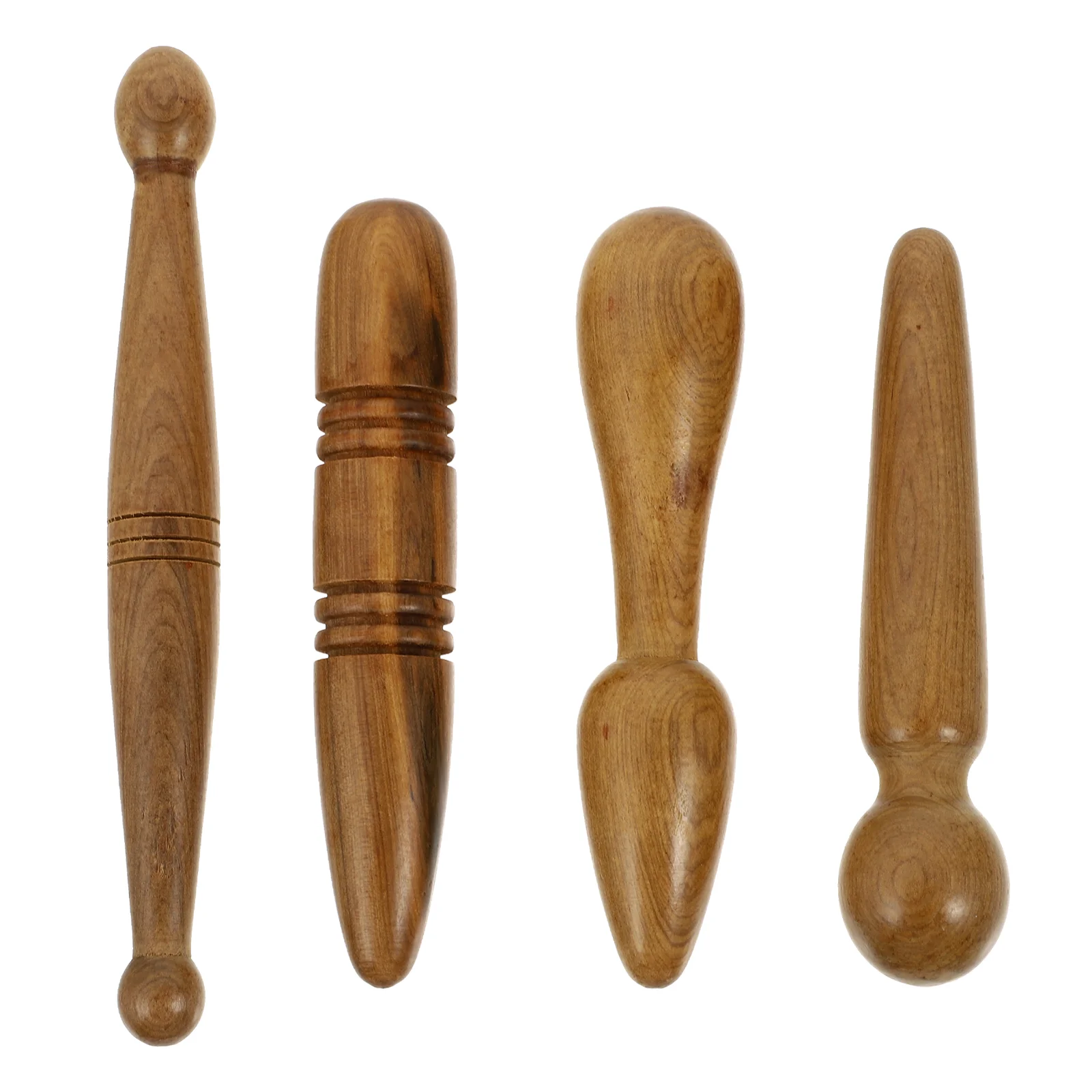 

4 Pcs Acupressure Device Acupoint Massager Head Stick Beauty Rod Acupuncture Wooden Massaging Tool Skincare